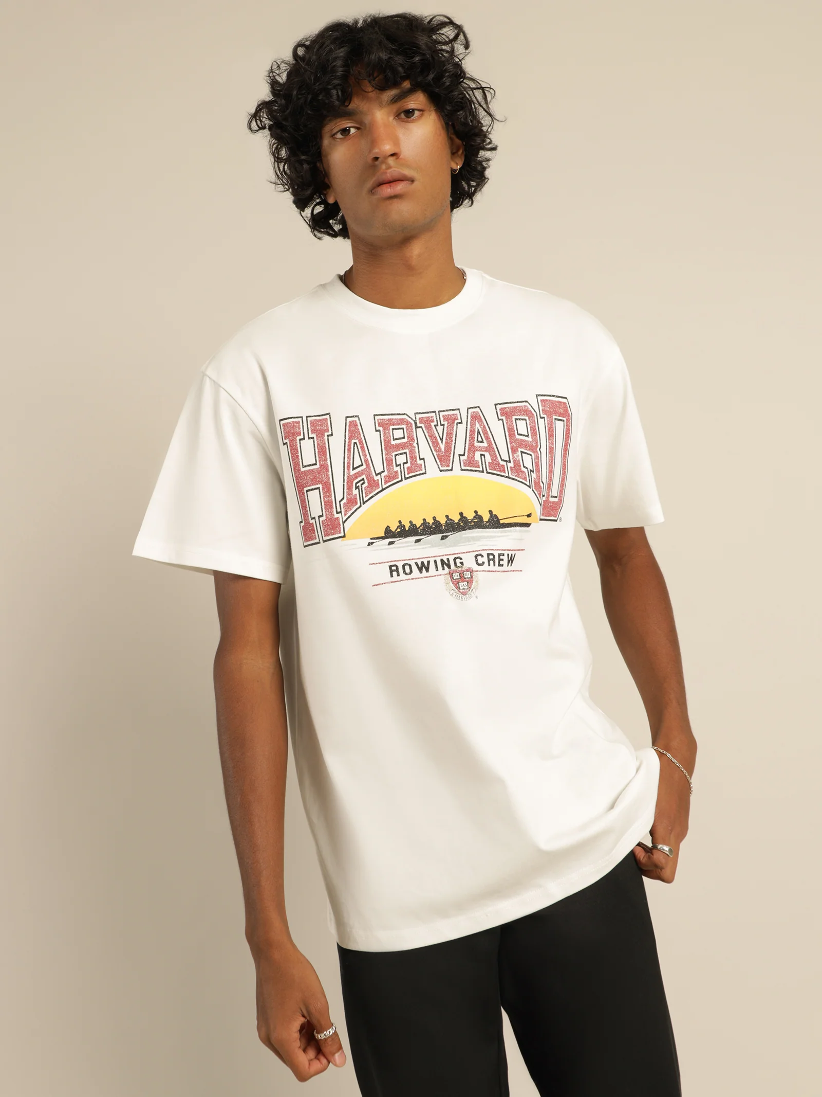 Vintage Sunset Harvard T-Shirt - Image 4