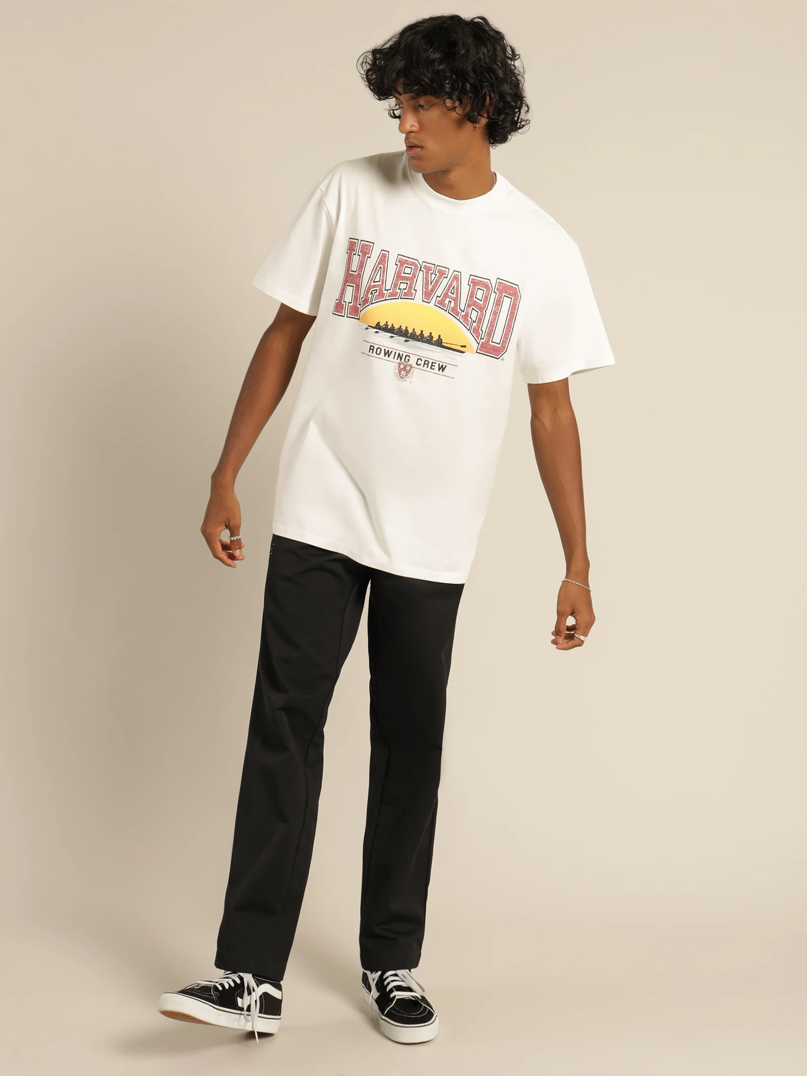 Vintage Sunset Harvard T-Shirt - Image 5
