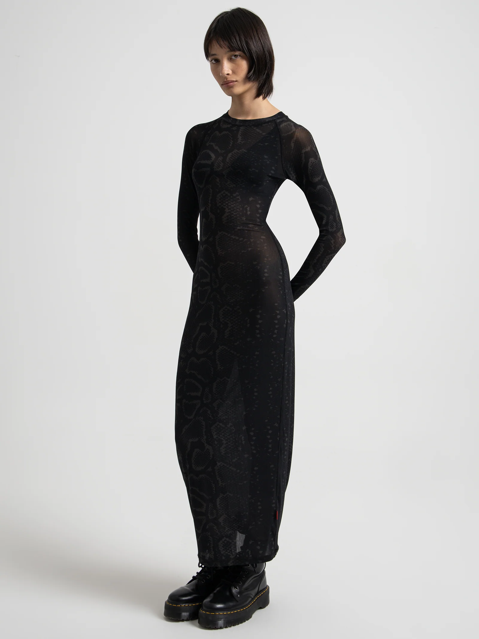 Viper Long Sleeve Mesh Maxi Dress - Image 2