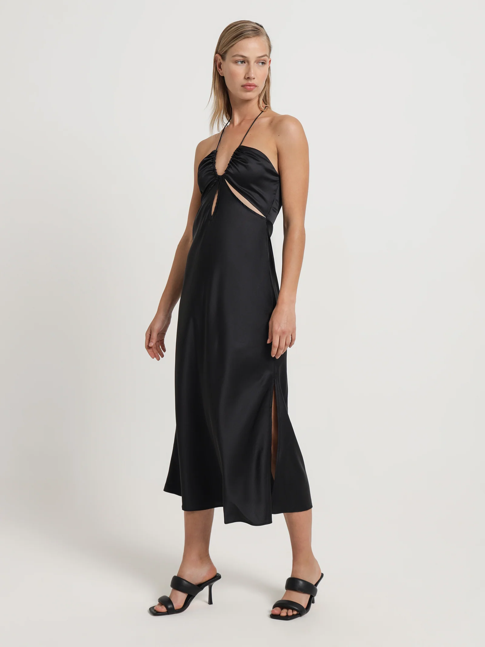 Wallace Satin Halter Dress - Image 2