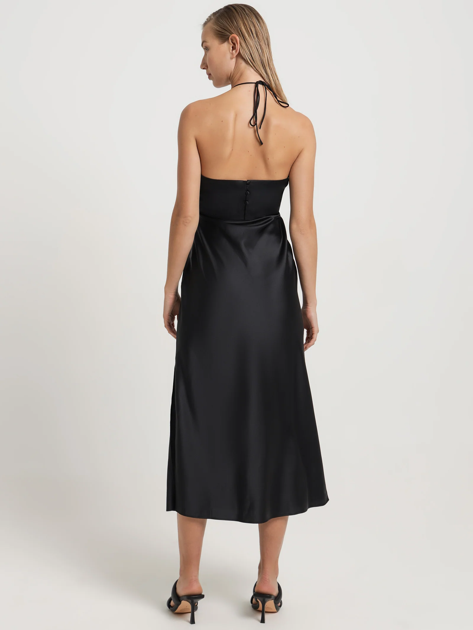 Wallace Satin Halter Dress - Image 5