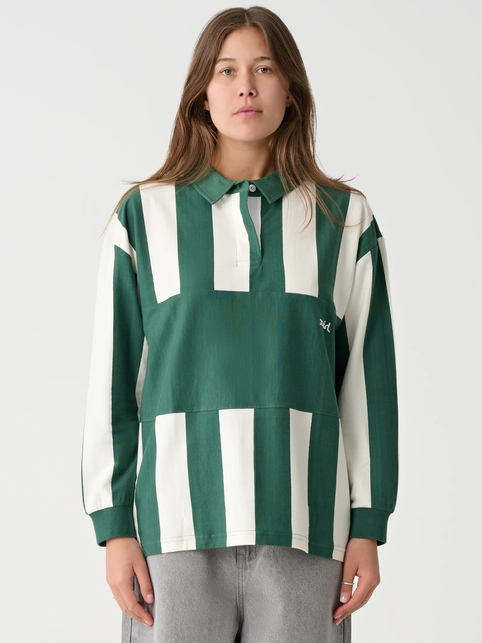 Wide Stripe Oversized Long Sleeve Rugby Top - Image 5