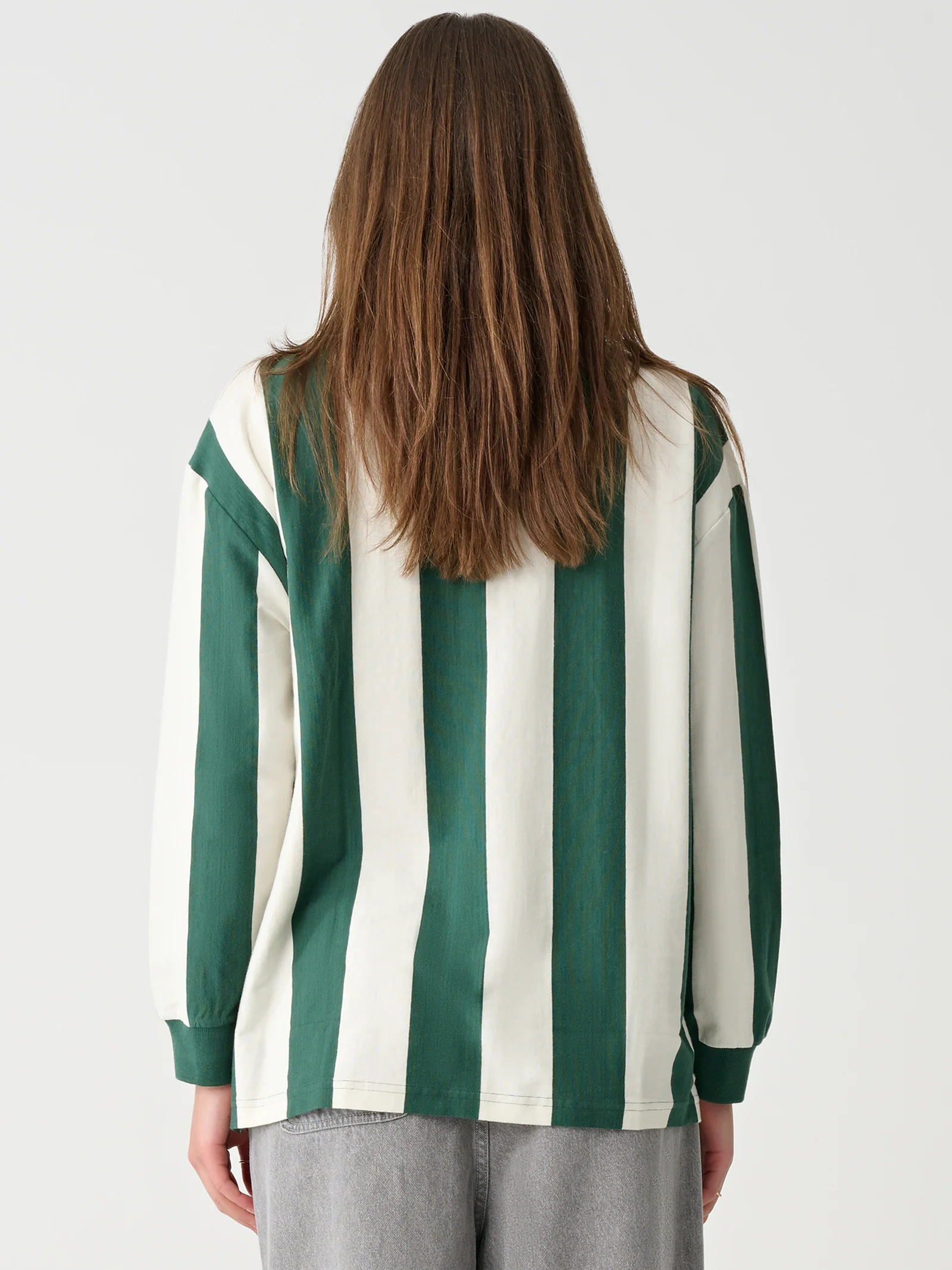 Wide Stripe Oversized Long Sleeve Rugby Top - Image 6