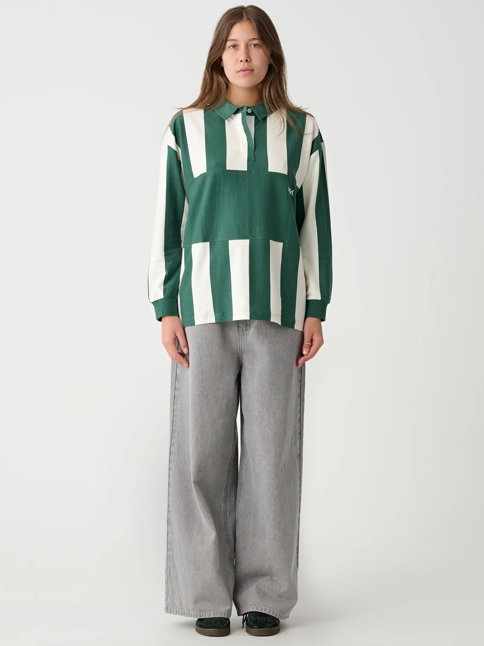 Wide Stripe Oversized Long Sleeve Rugby Top - Image 7