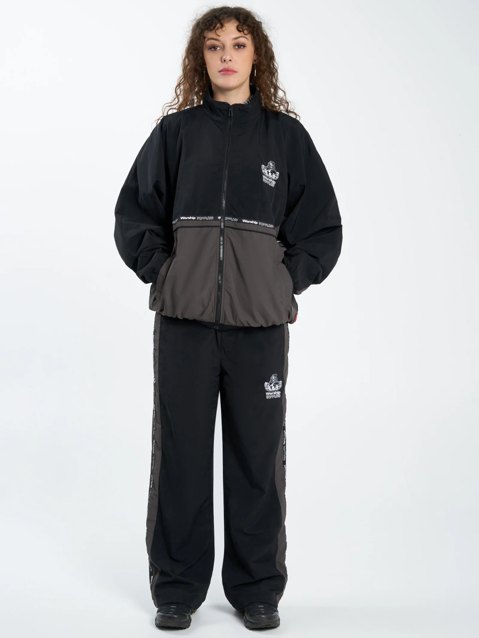 Win Win Crushed Nylon Track Jacket - Image 2
