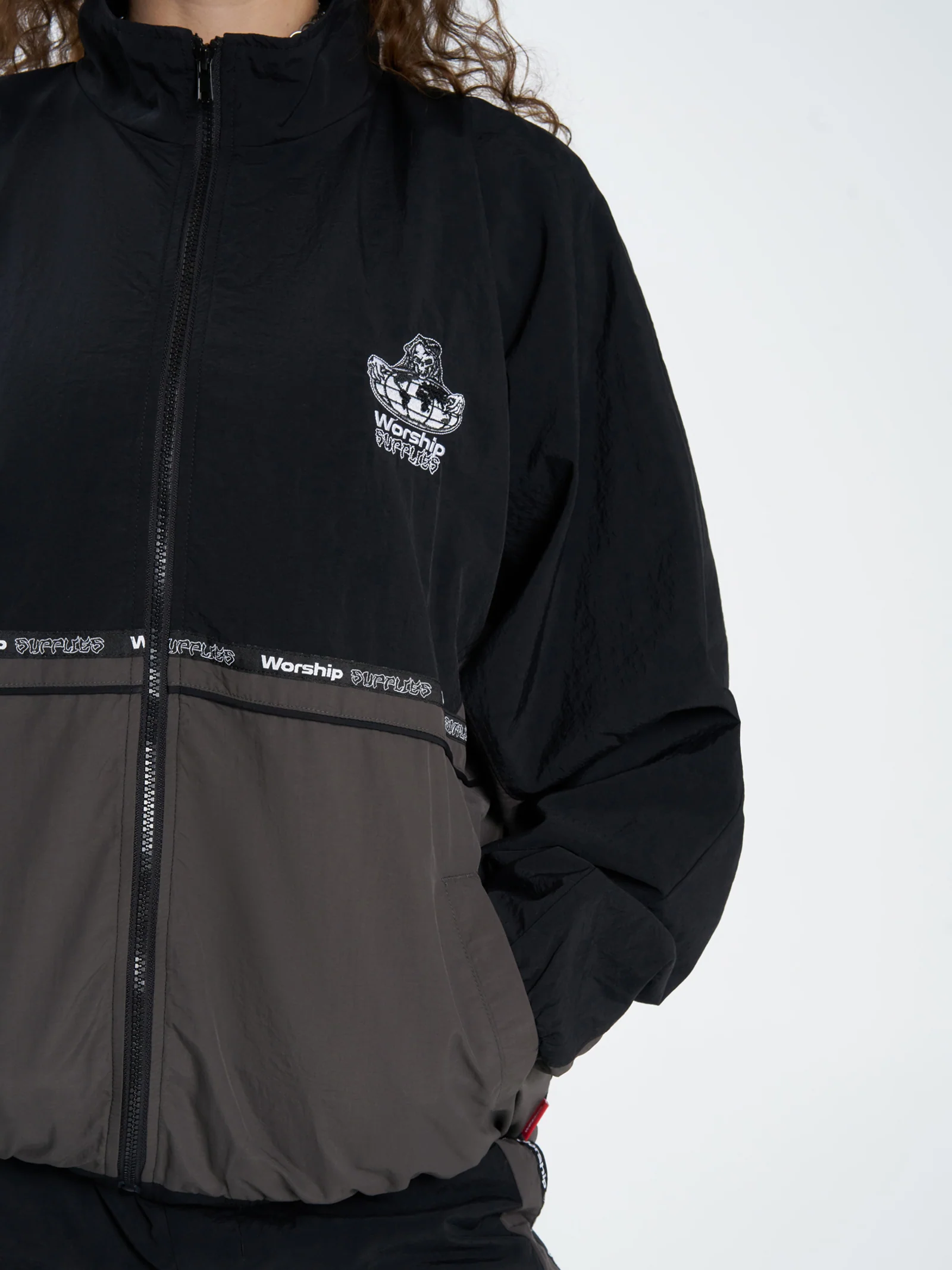 Win Win Crushed Nylon Track Jacket - Image 4