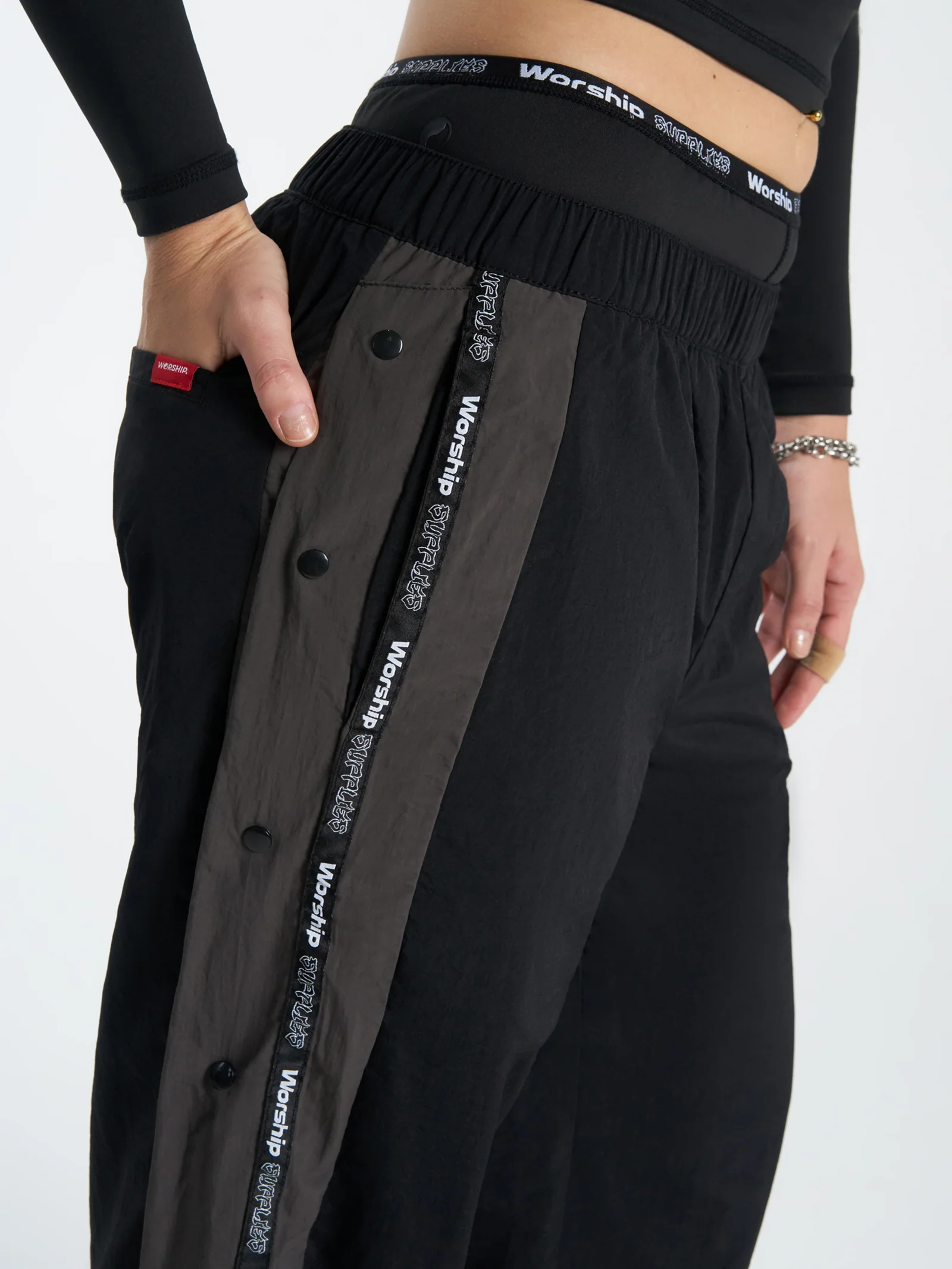 Win Win Crushed Nylon Track Pants - Image 3