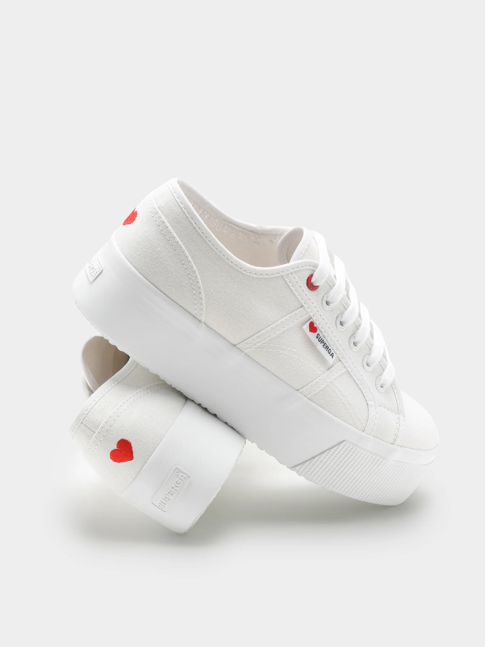 Womens 2790 Midform Canvas Little Hearts Embroidery Sneakers - Image 2