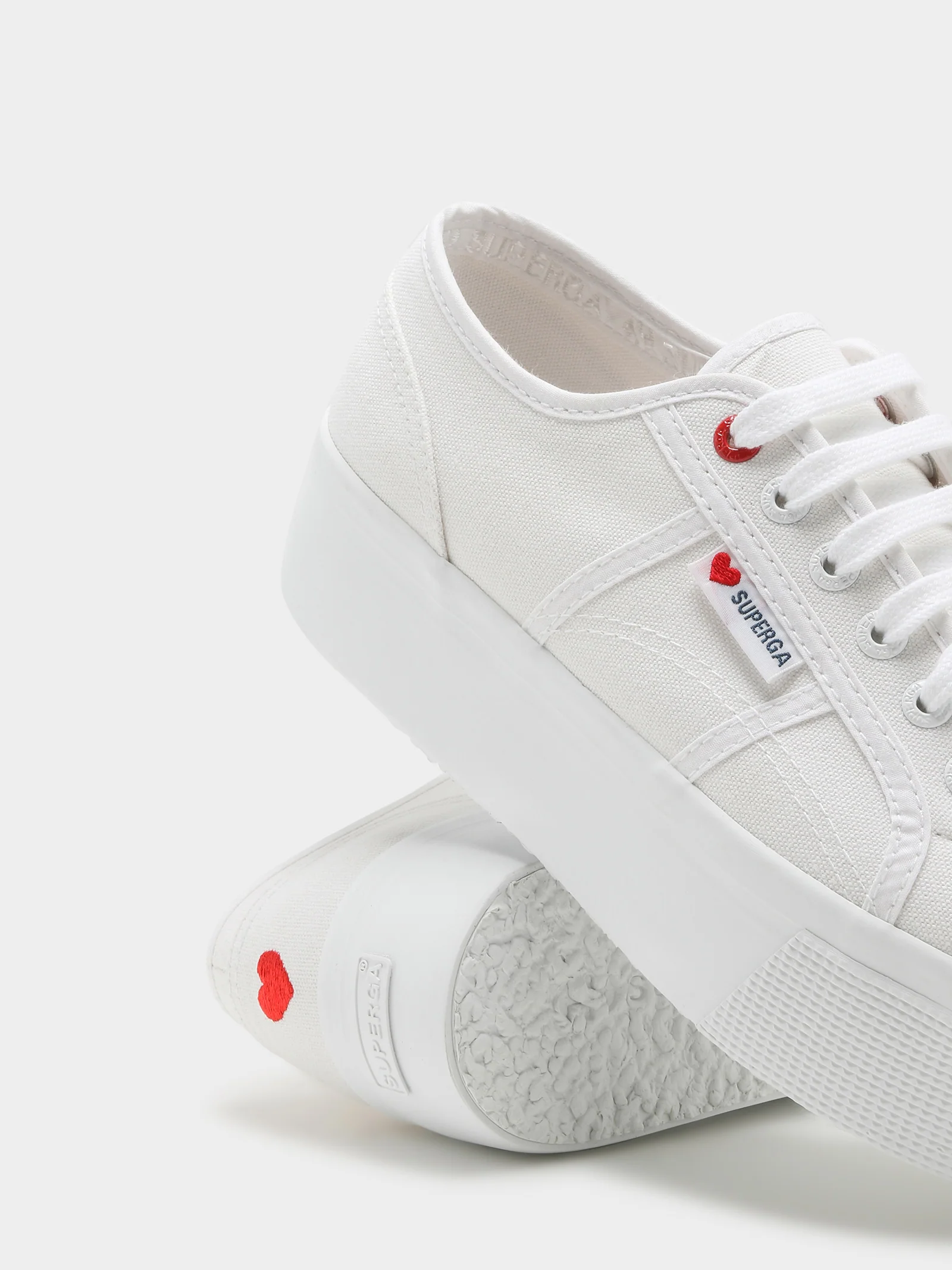 Womens 2790 Midform Canvas Little Hearts Embroidery Sneakers - Image 4