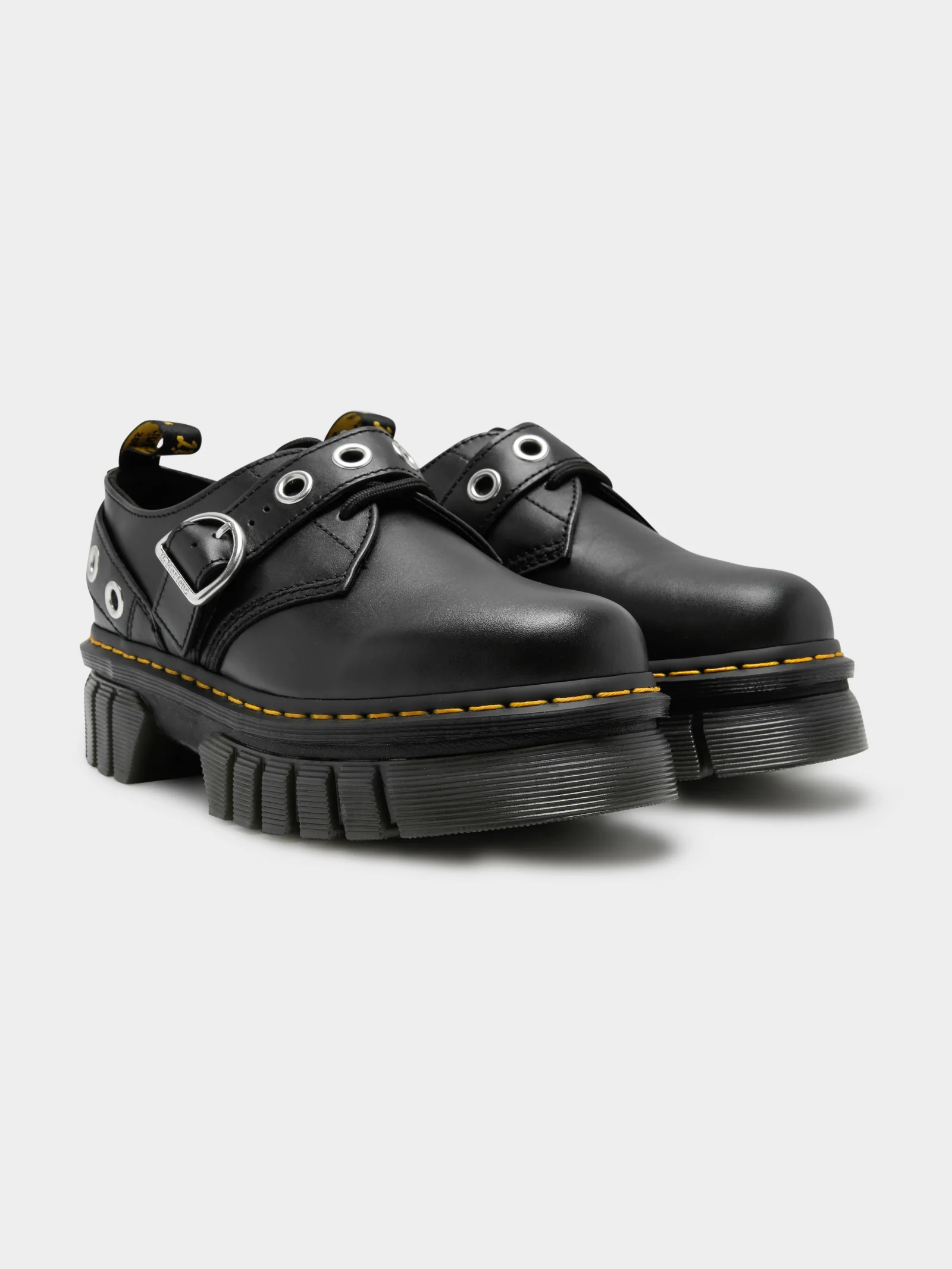 Womens Audrick Hardware Leather Platform Shoes - Image 6