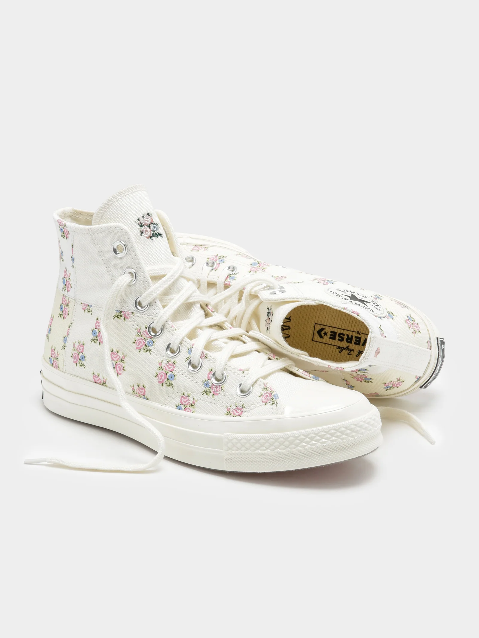 Womens Chuck 70 High Top Patchwork Floral Sneakers - Image 2