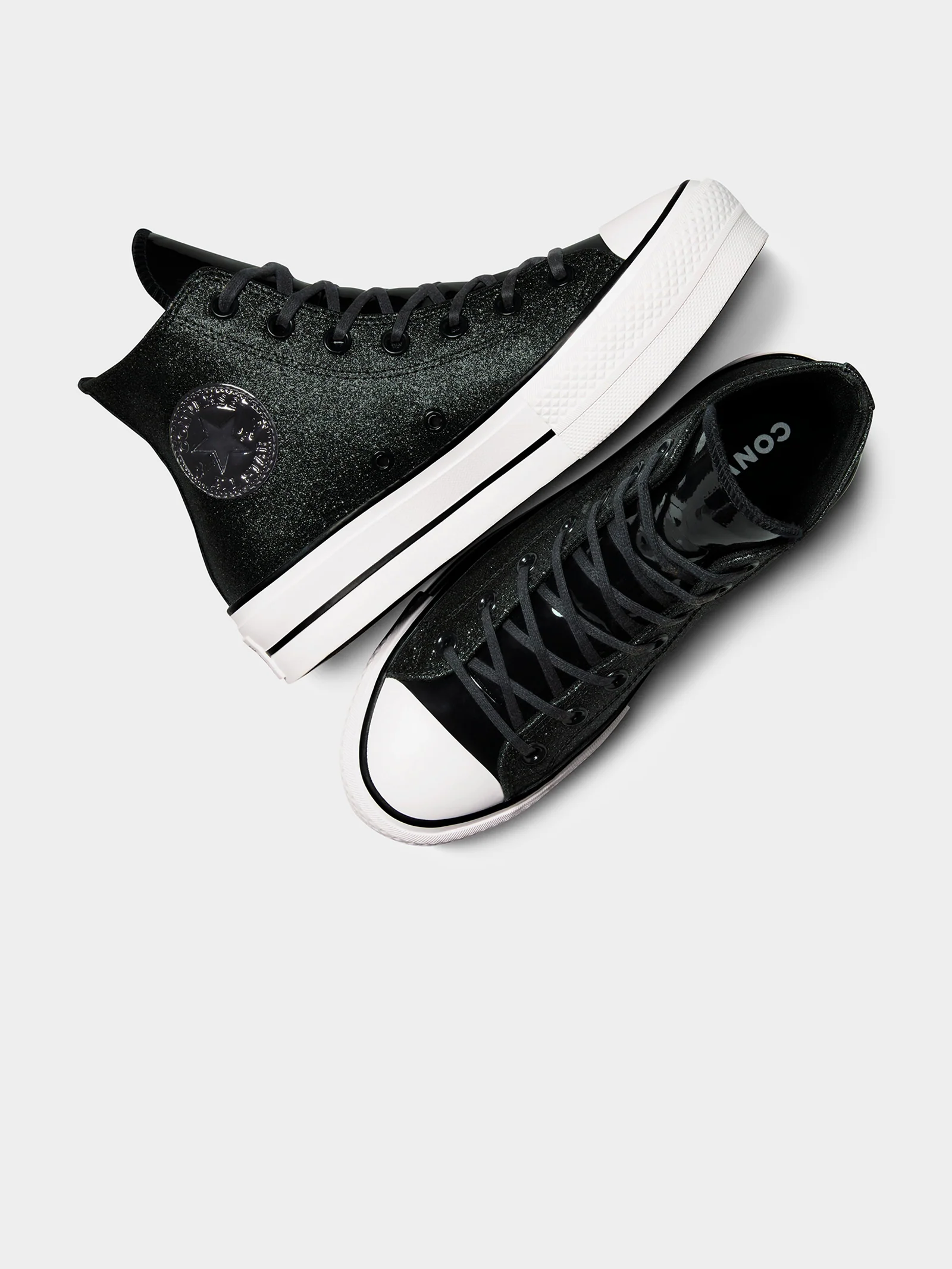 Womens Chuck Taylor All Star Lift Sparkle Party High Top Sneakers - Image 3