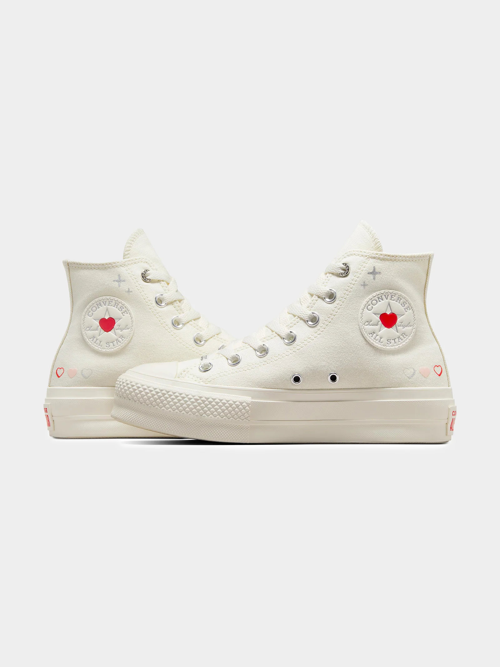 Womens Chuck Taylor All Star Lift Y2K Heart High Top Sneakers - Image 3