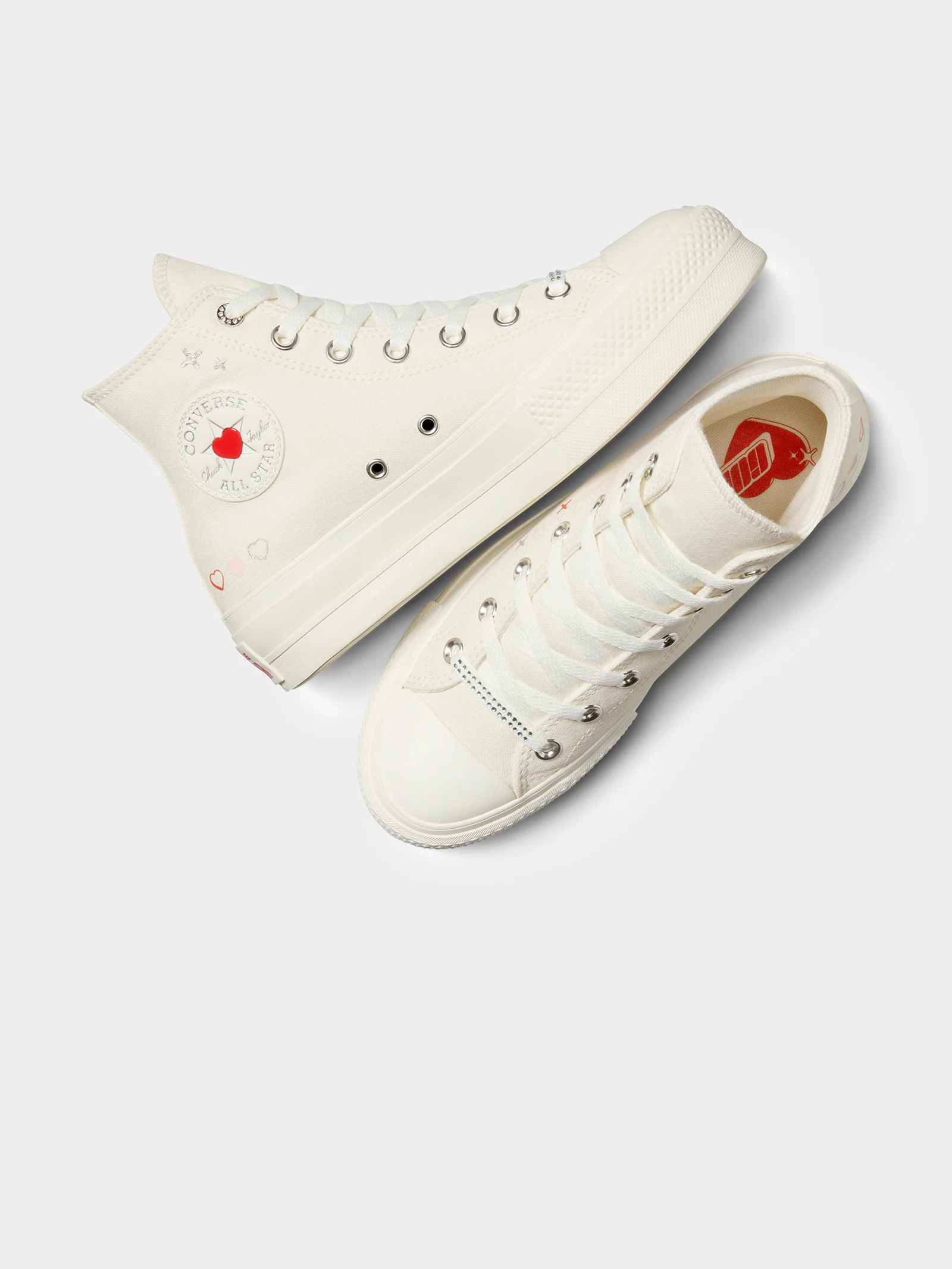 Womens Chuck Taylor All Star Lift Y2K Heart High Top Sneakers - Image 5