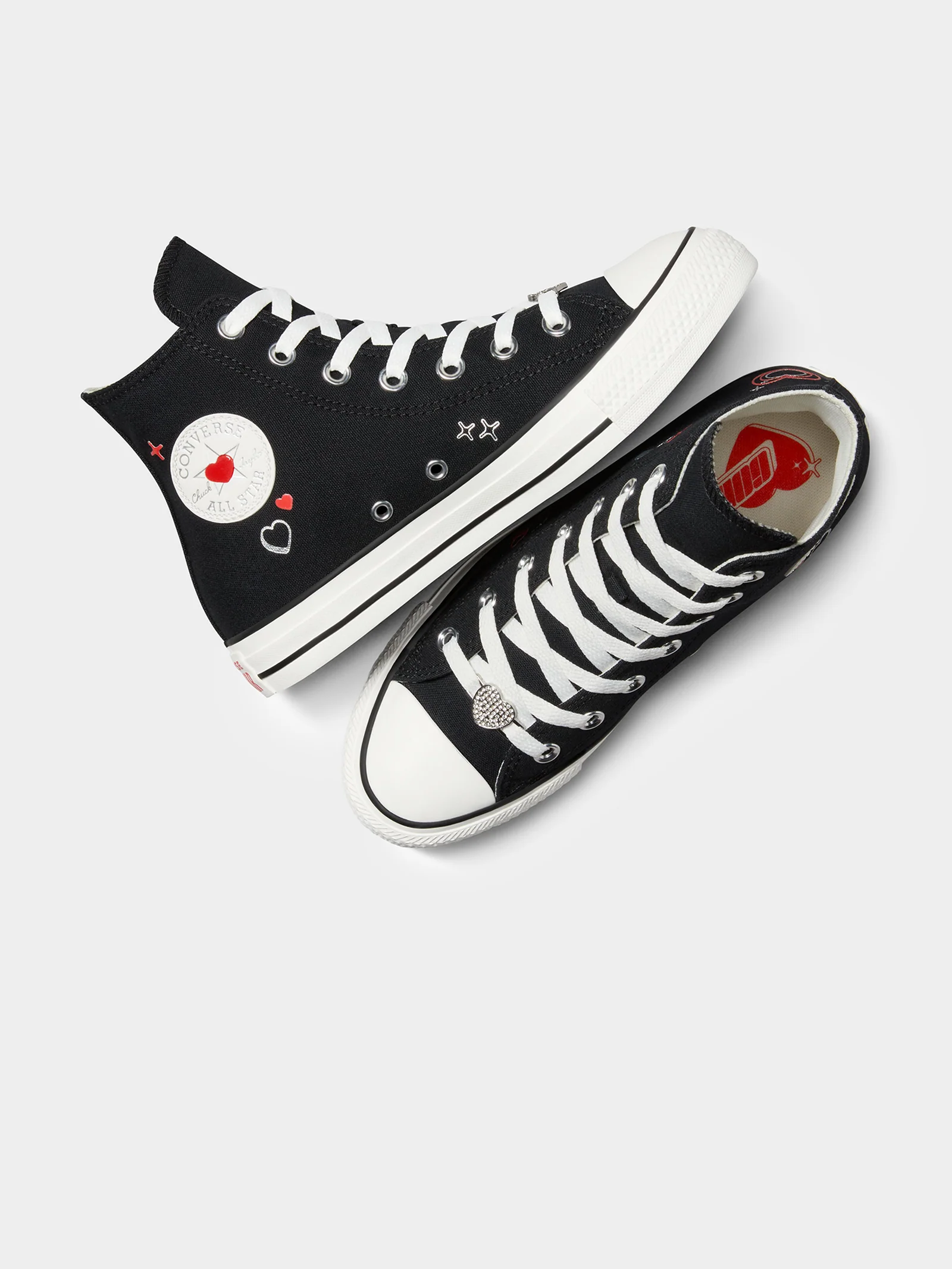 Womens Chuck Taylor All Star Y2K Heart High Top Sneakers - Image 6