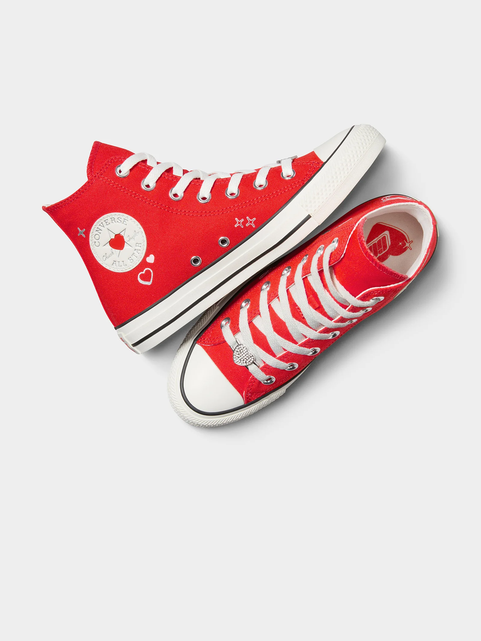 Womens Chuck Taylor All Star Y2K Heart High Top Sneakers - Image 3