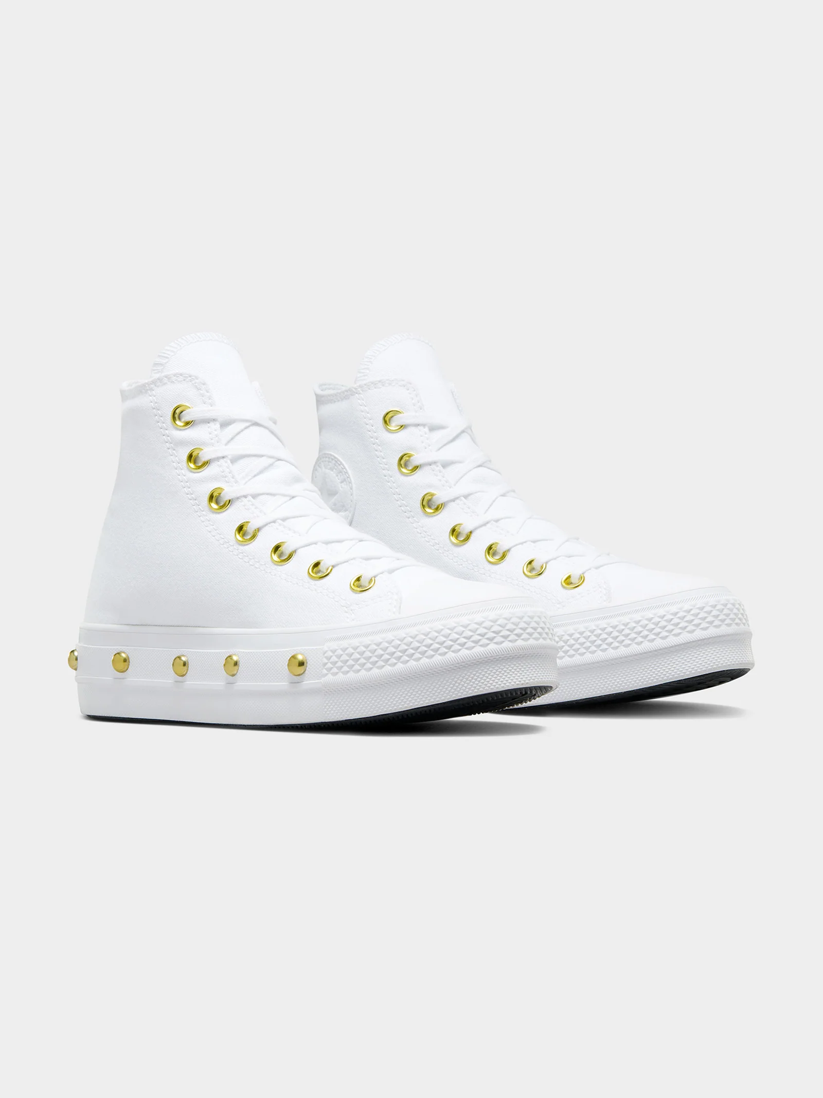 Womens Converse Chuck Taylor All Star Lift Platform Star Studded High Top White - Image 2