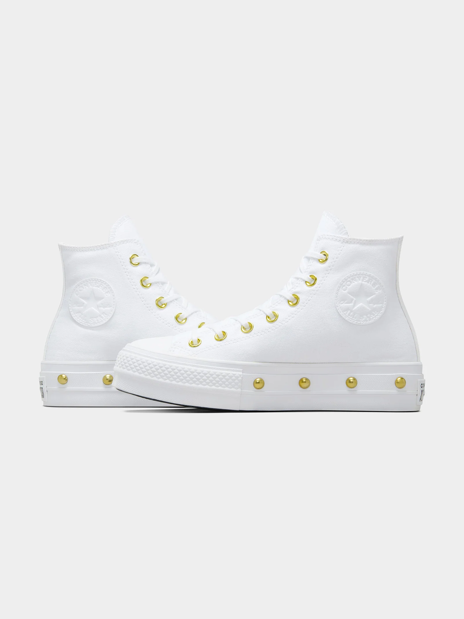 Womens Converse Chuck Taylor All Star Lift Platform Star Studded High Top White - Image 3