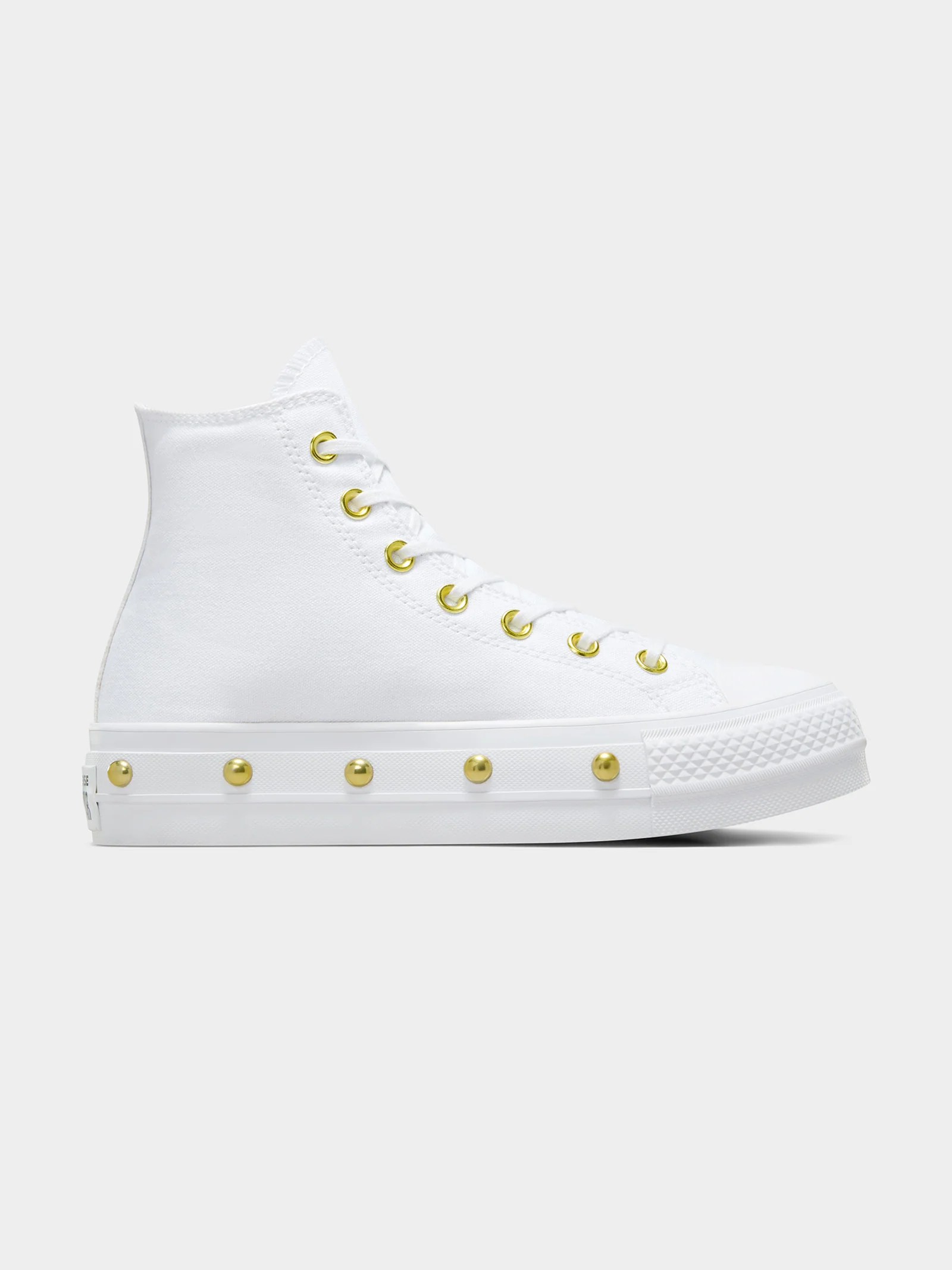 Womens Converse Chuck Taylor All Star Lift Platform Star Studded High Top White - Image 4