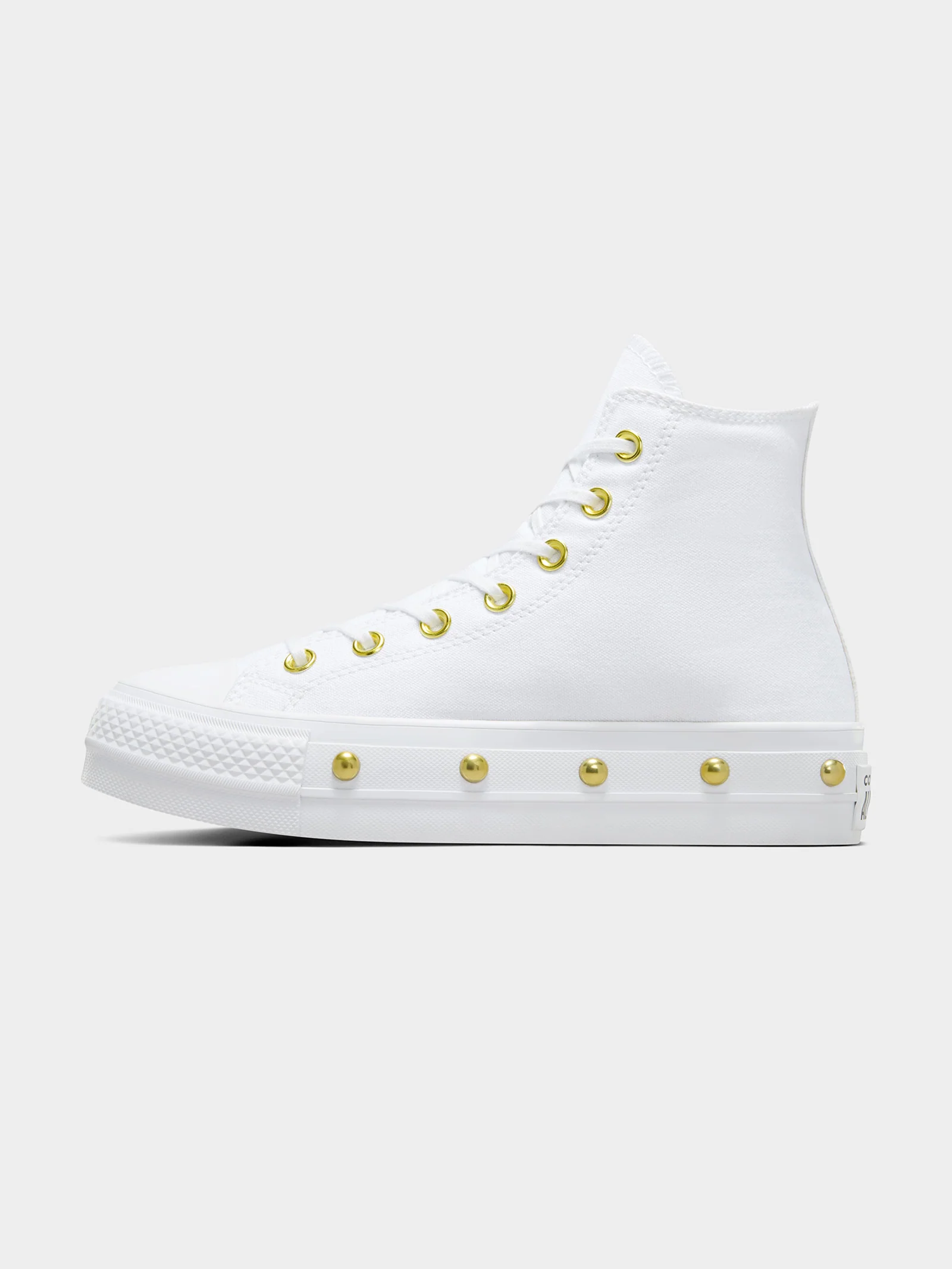Womens Converse Chuck Taylor All Star Lift Platform Star Studded High Top White - Image 6