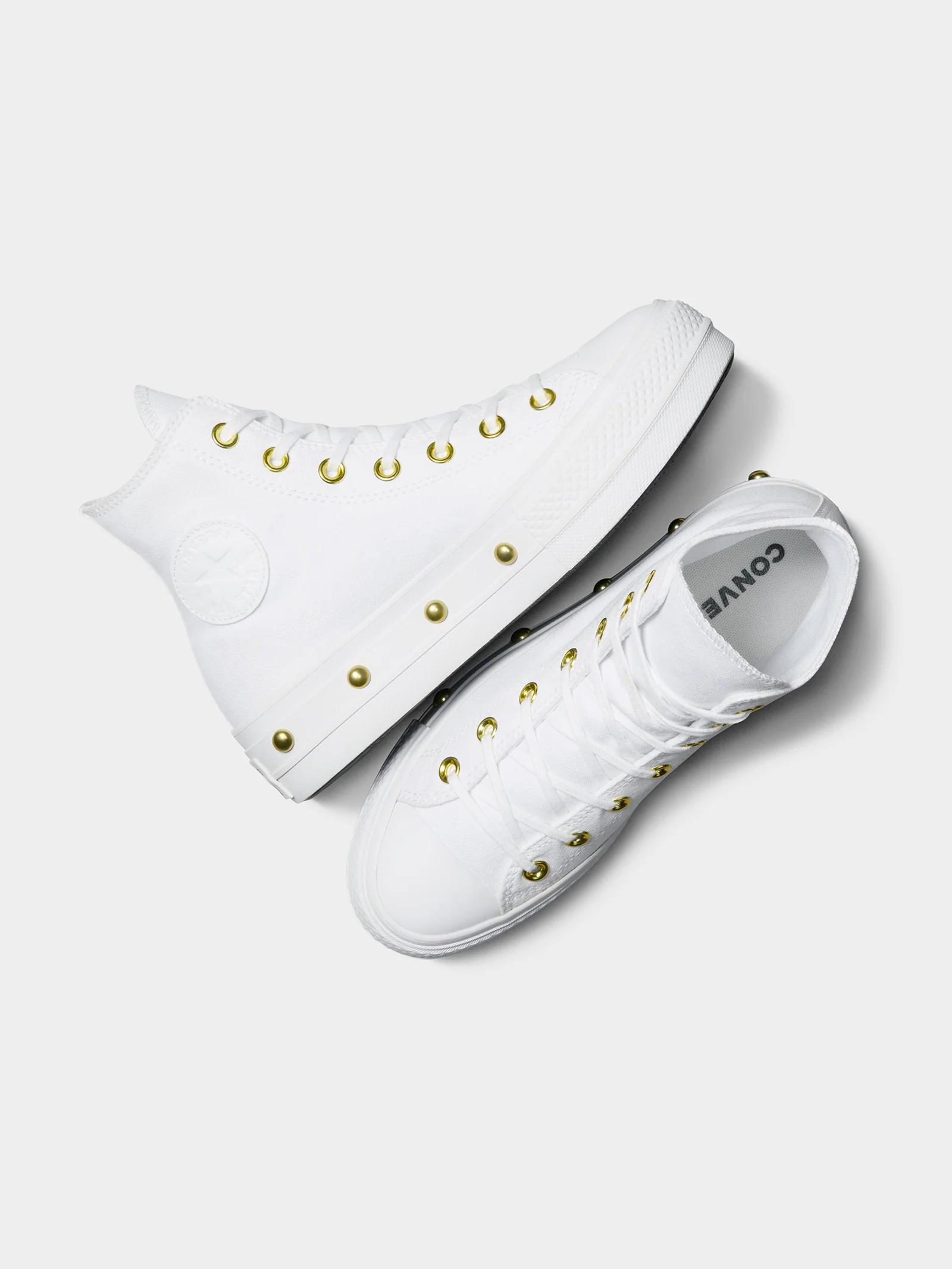 Womens Converse Chuck Taylor All Star Lift Platform Star Studded High Top White - Image 7