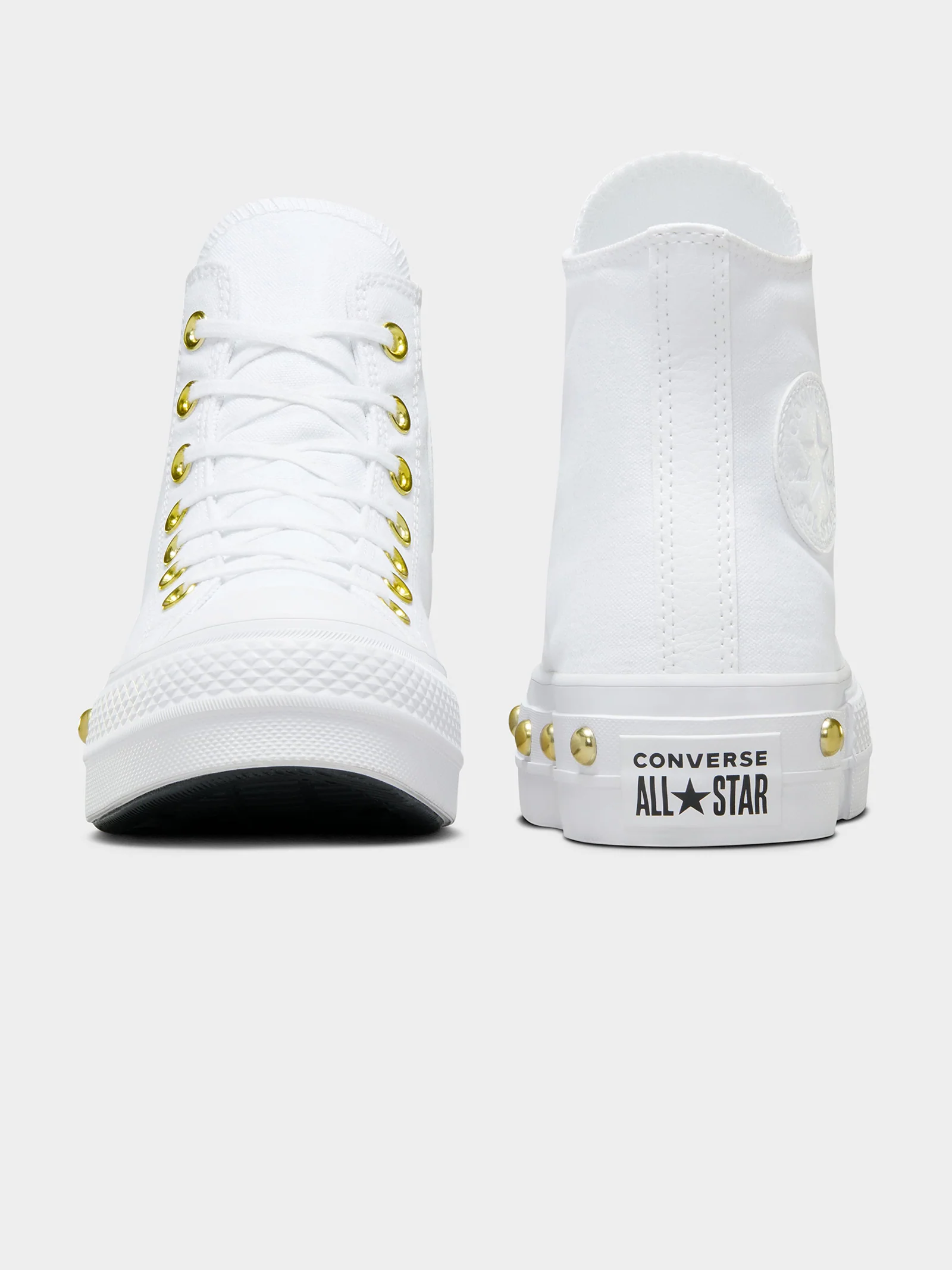 Womens Converse Chuck Taylor All Star Lift Platform Star Studded High Top White - Image 8