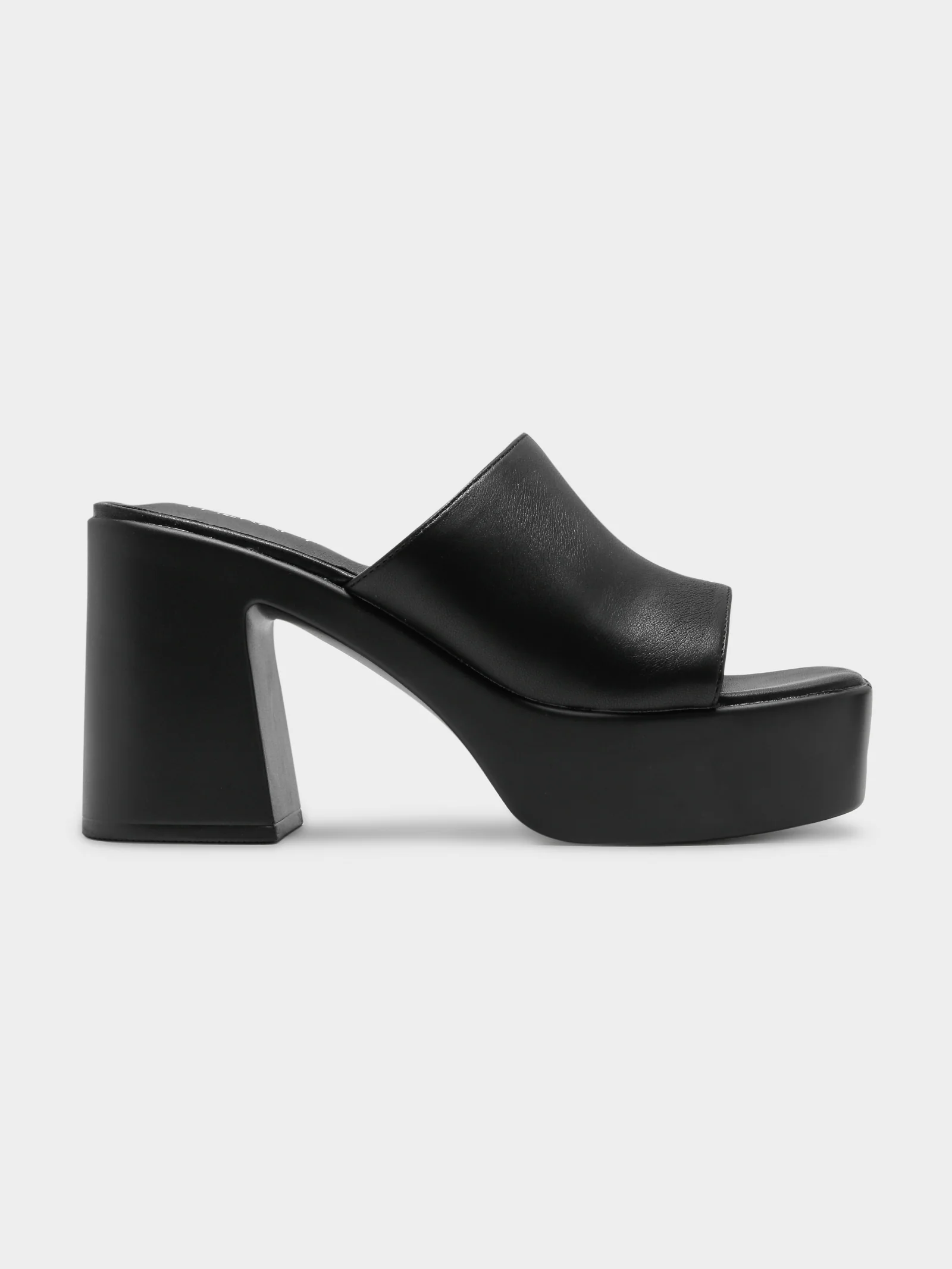 Womens Devon Platform Square-Toe Mule Heels - Image 2