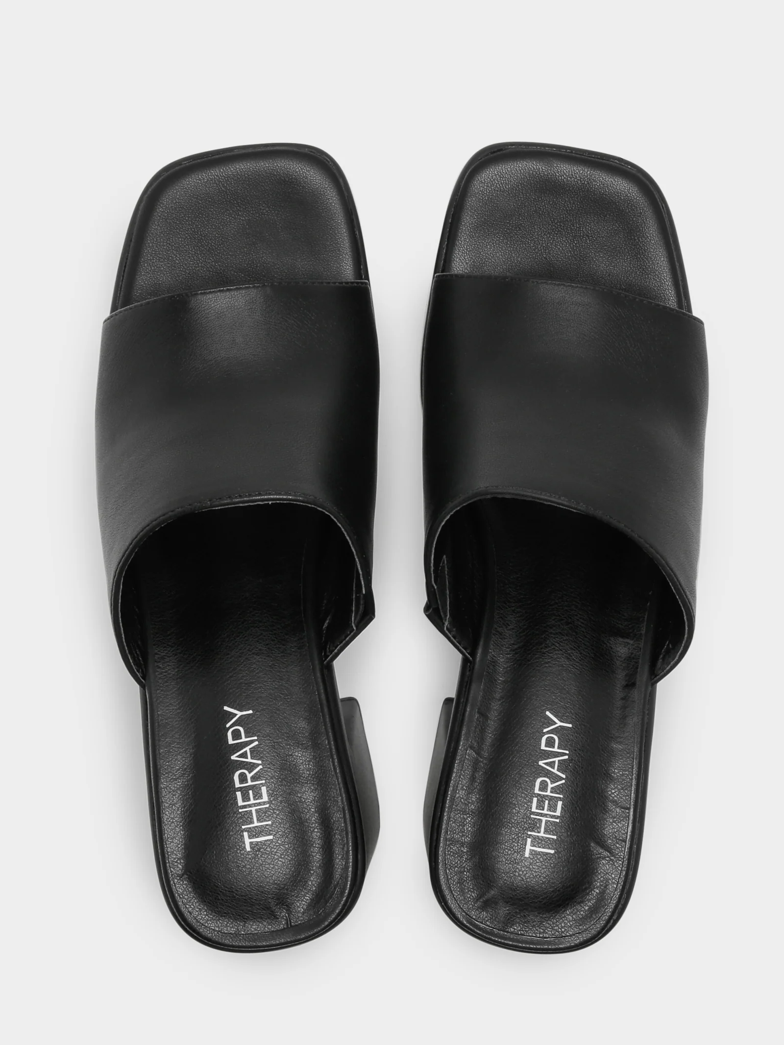 Womens Devon Platform Square-Toe Mule Heels - Image 3