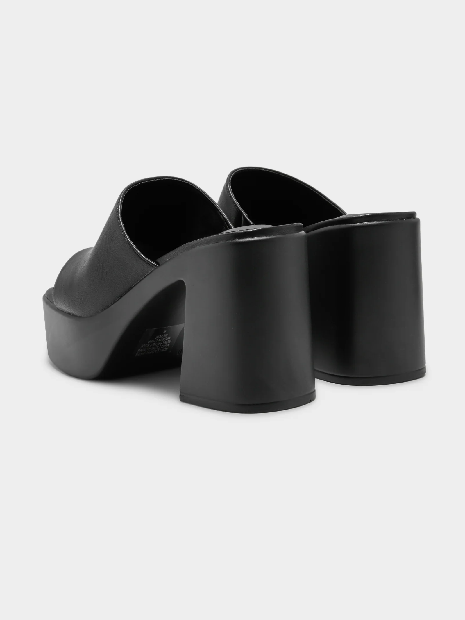 Womens Devon Platform Square-Toe Mule Heels - Image 7