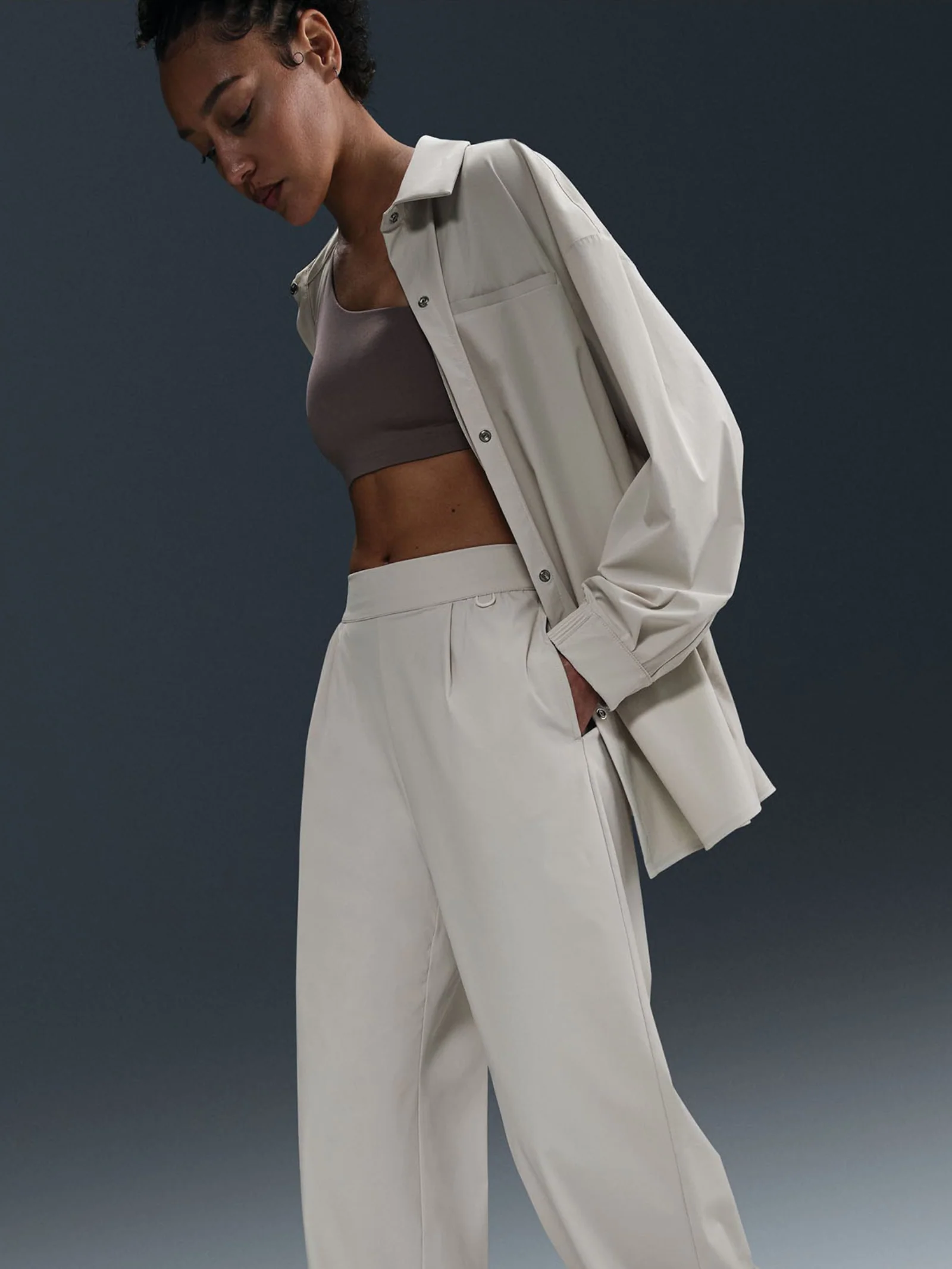 Women's Dri-Fit High-Waisted Loose Wide-Leg Pants - Image 5