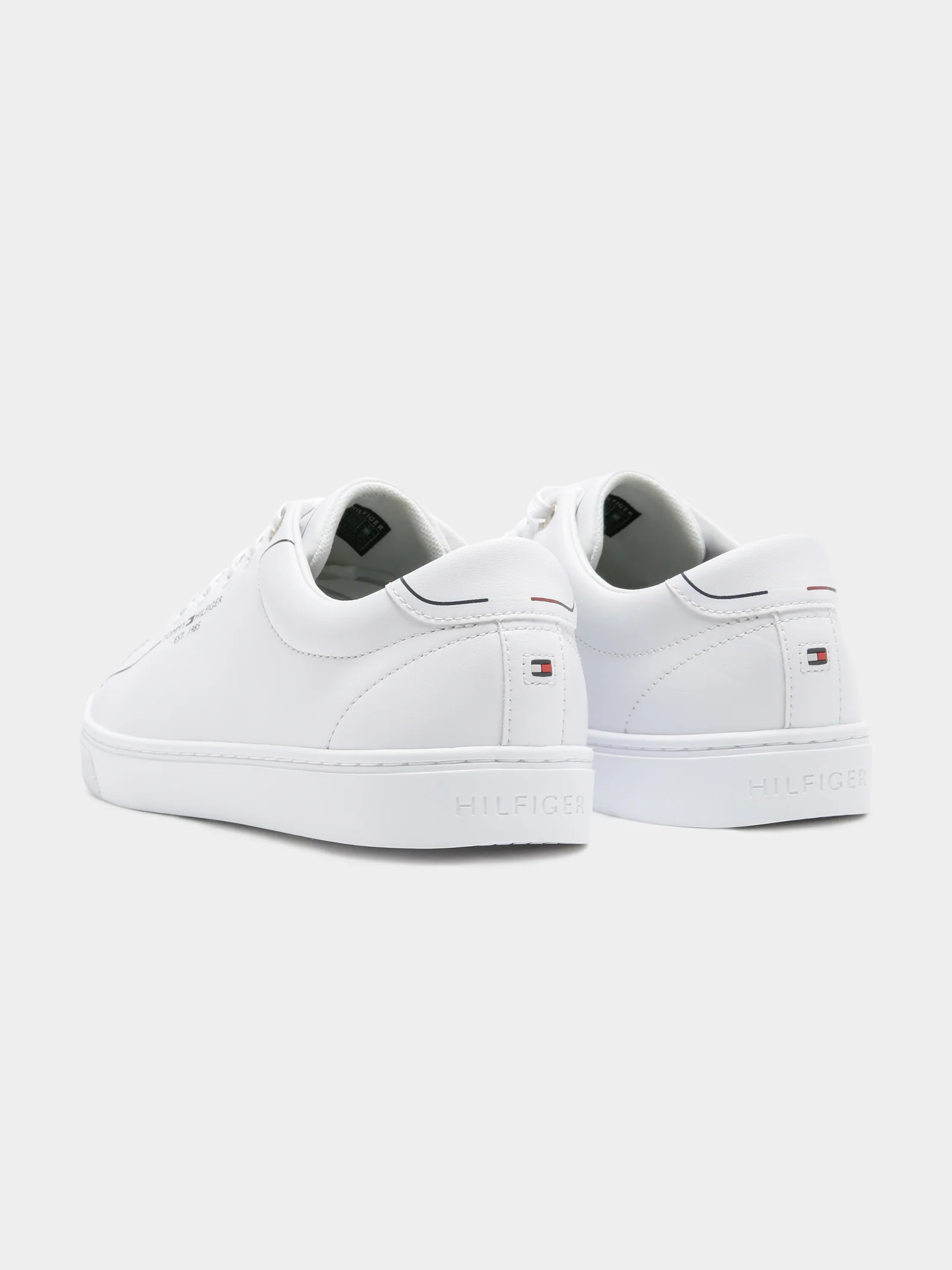 Womens Flat City Leather Sneakers - Image 7