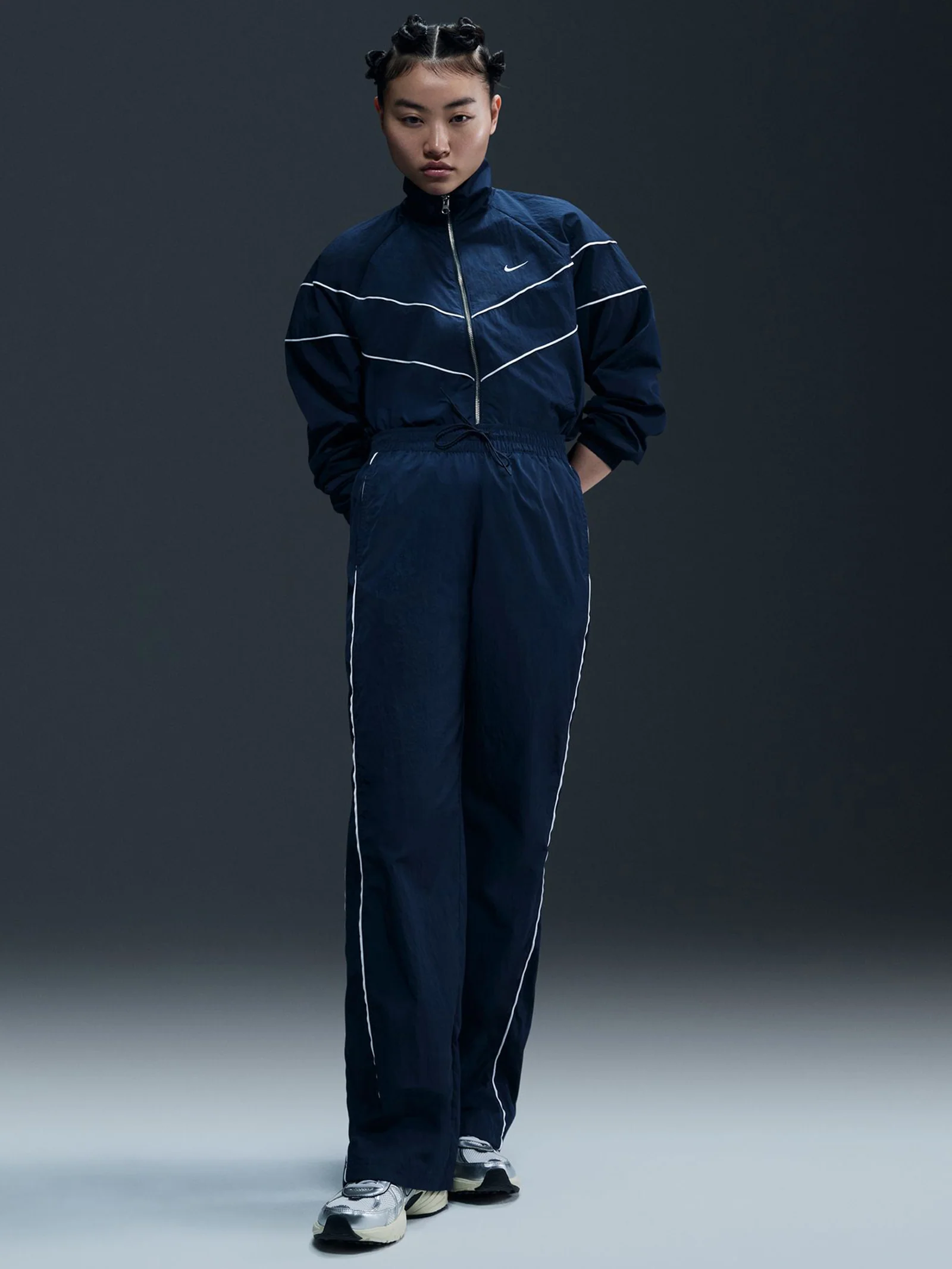 Women's High-Waisted Woven Open-Hem Pants