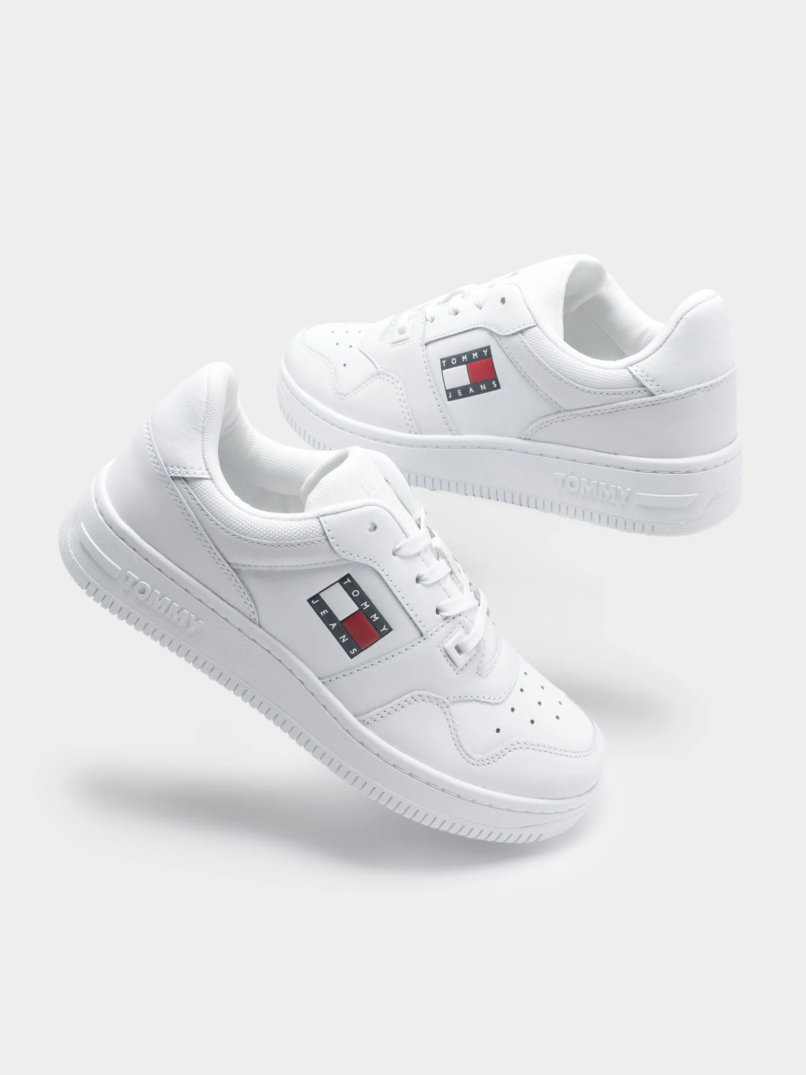 Womens Leather Basket Trainers - Image 3