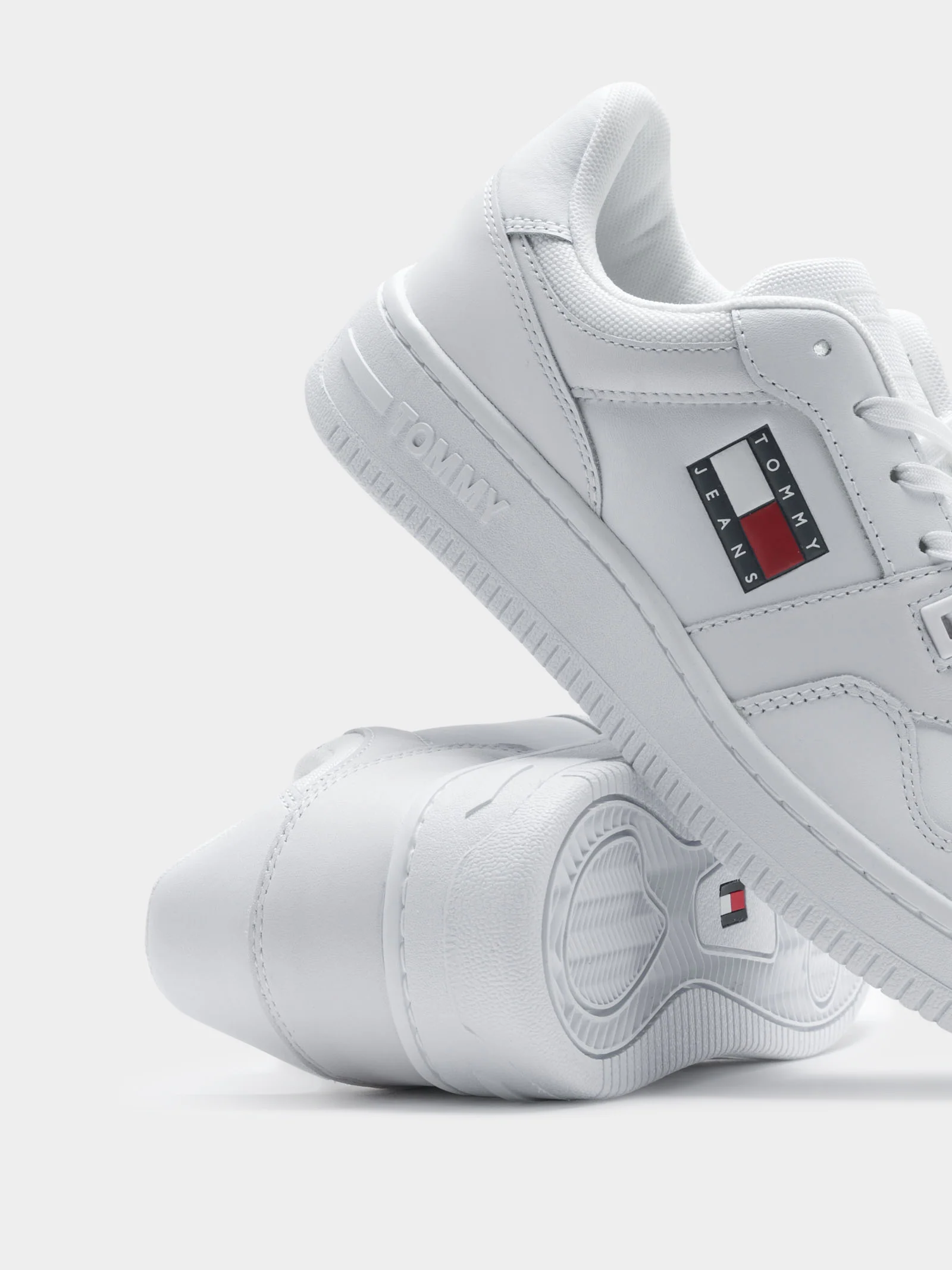 Womens Leather Basket Trainers - Image 6