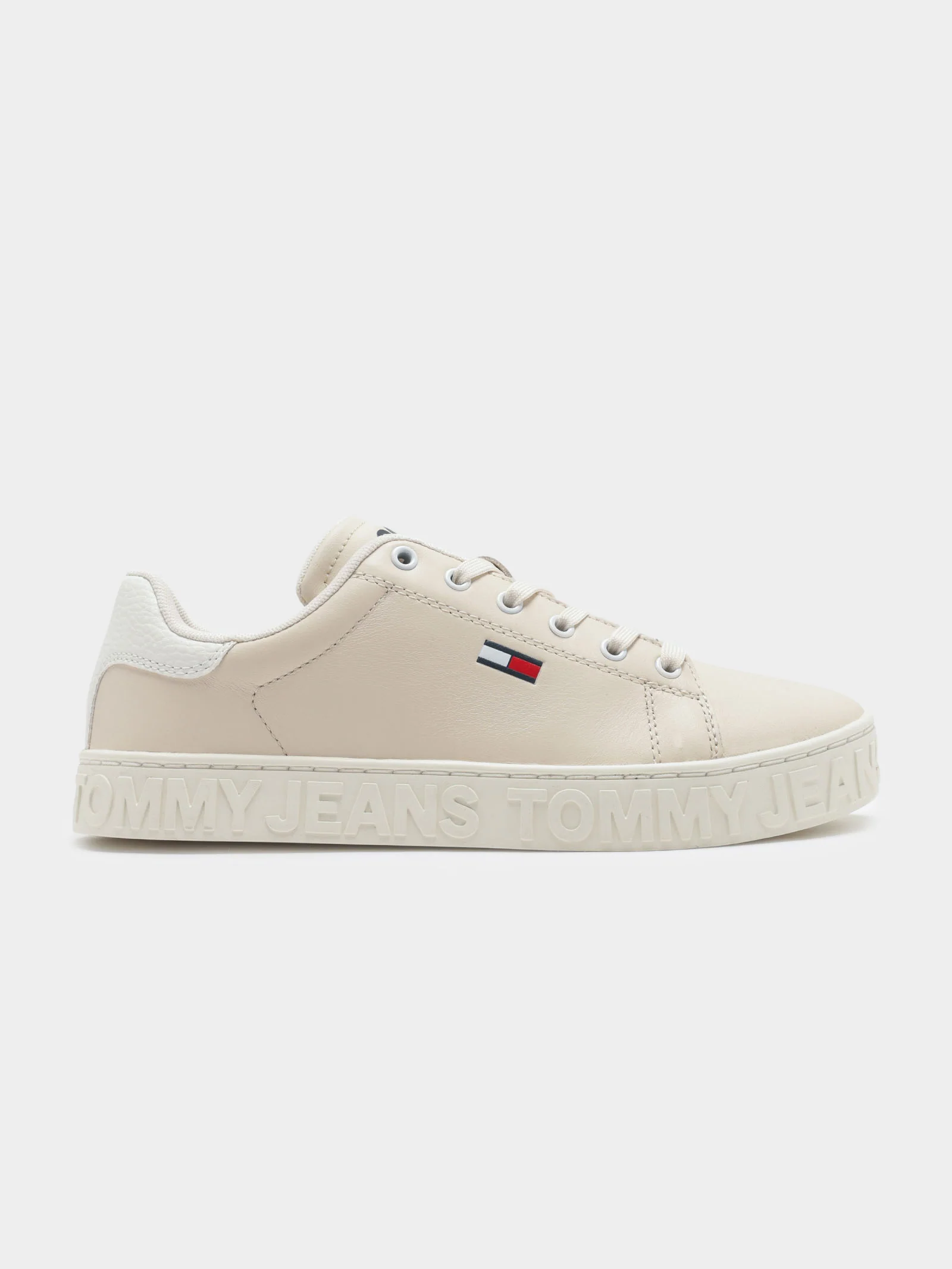 Womens Logo Leather Cupsole Sneakers - Image 2
