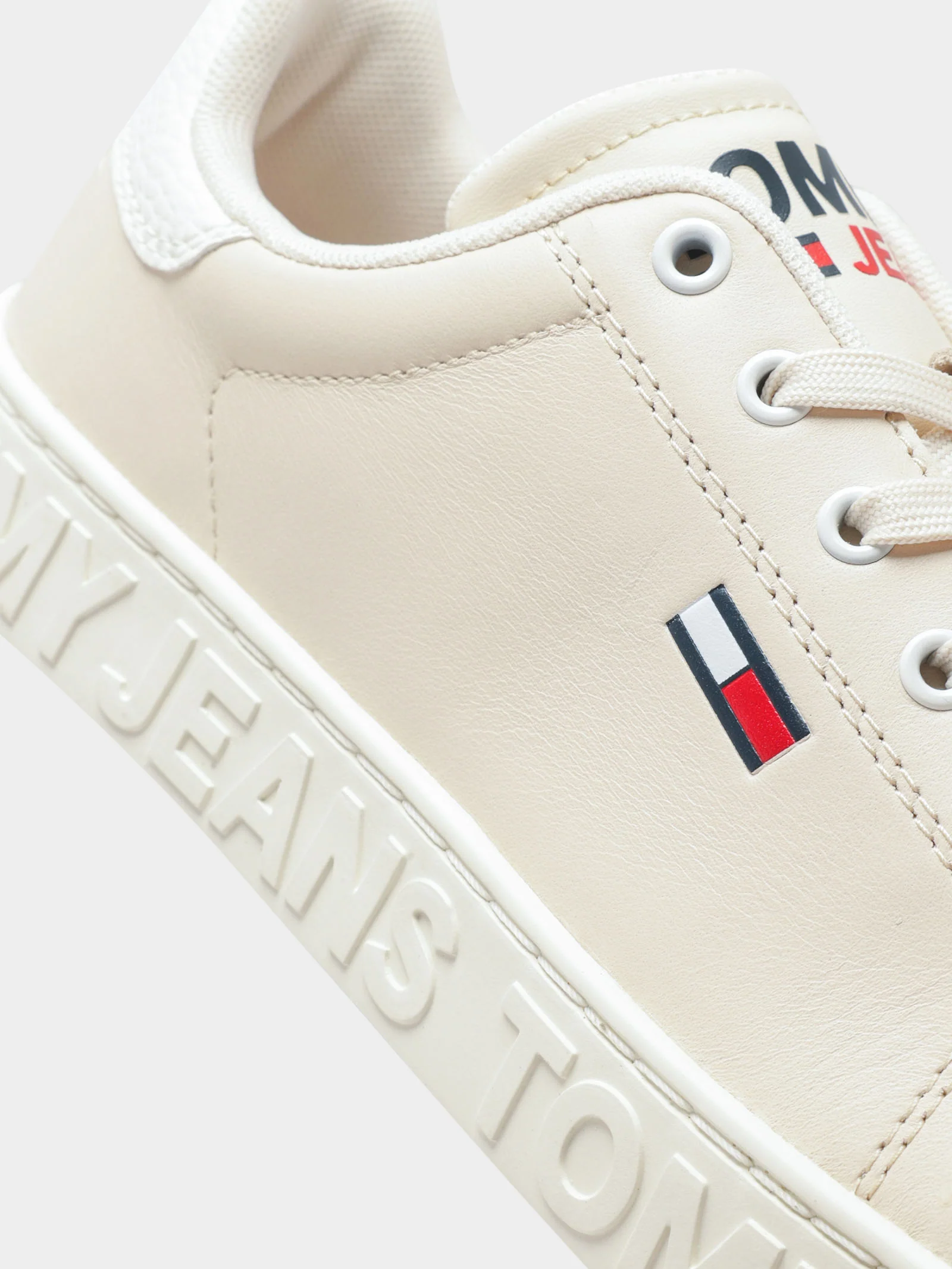 Womens Logo Leather Cupsole Sneakers - Image 3