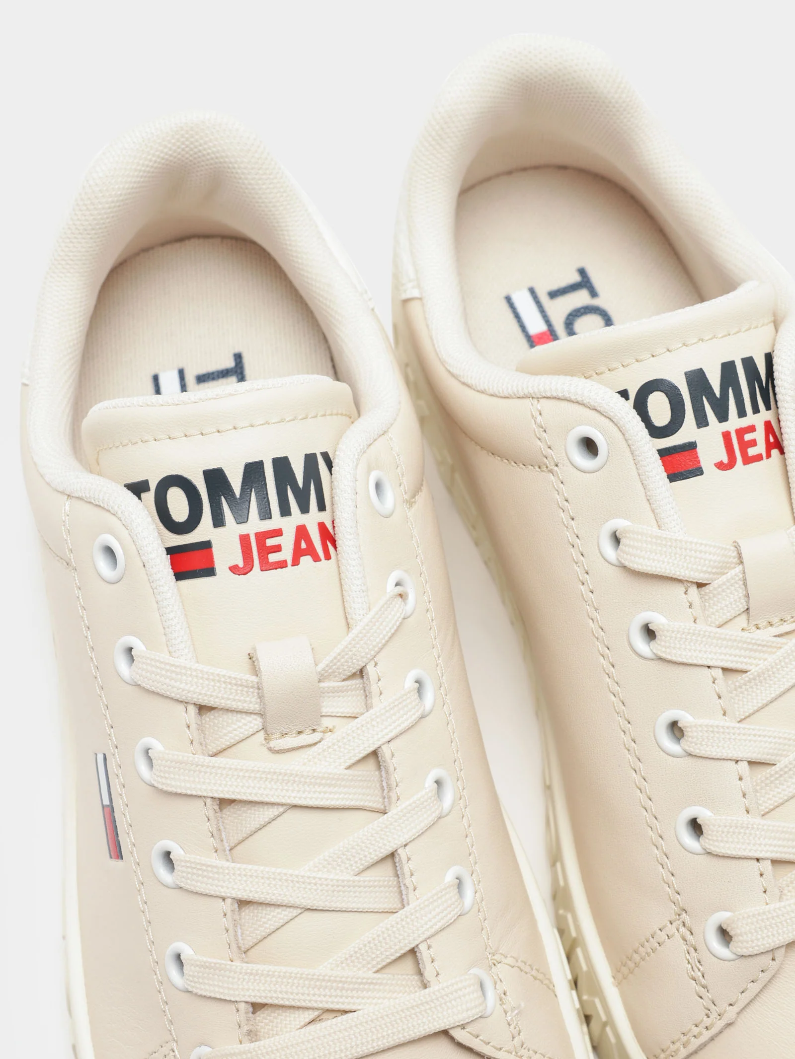 Womens Logo Leather Cupsole Sneakers - Image 4