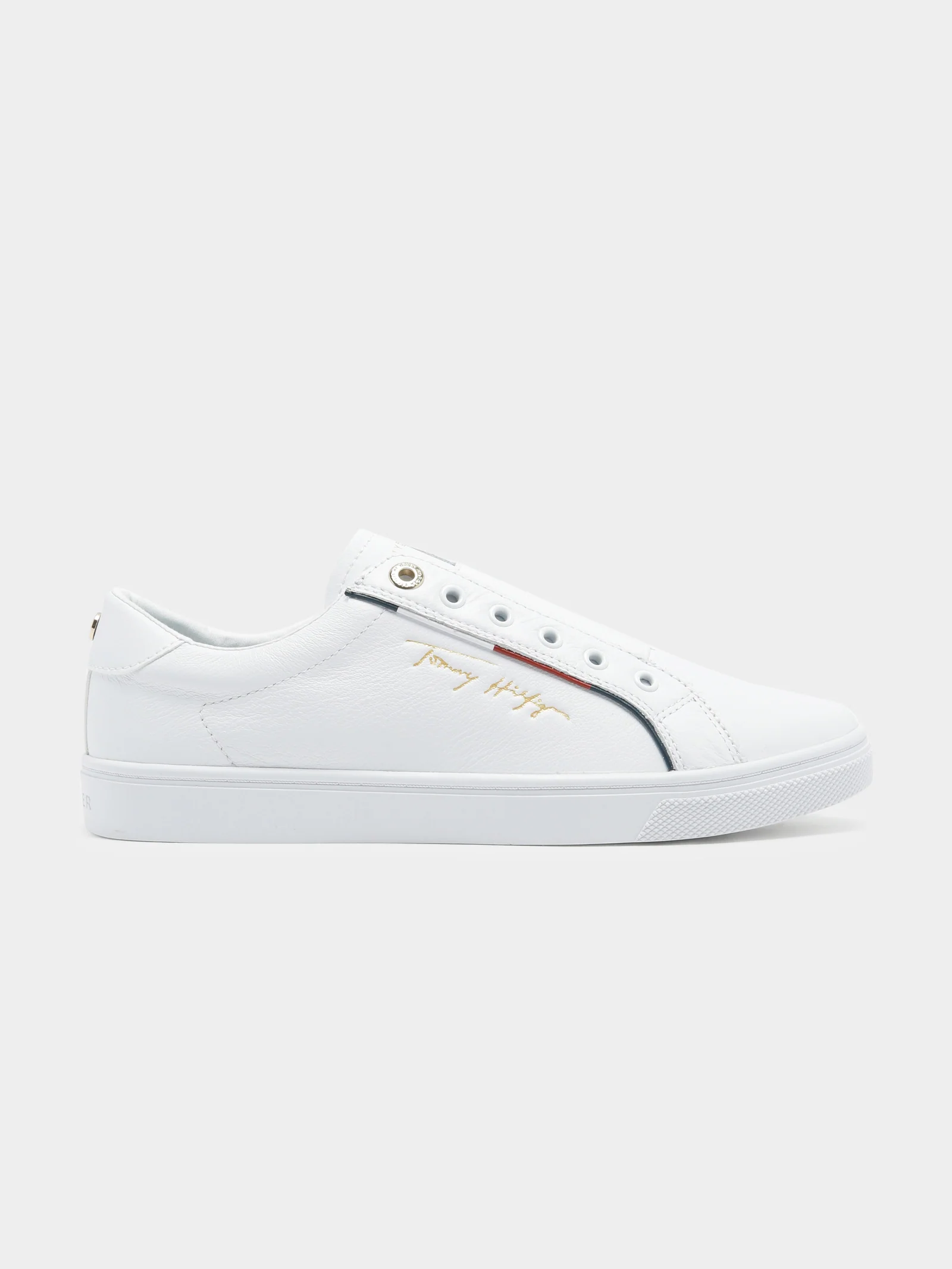 Womens Signature Logo Leather Sneakers - Image 2