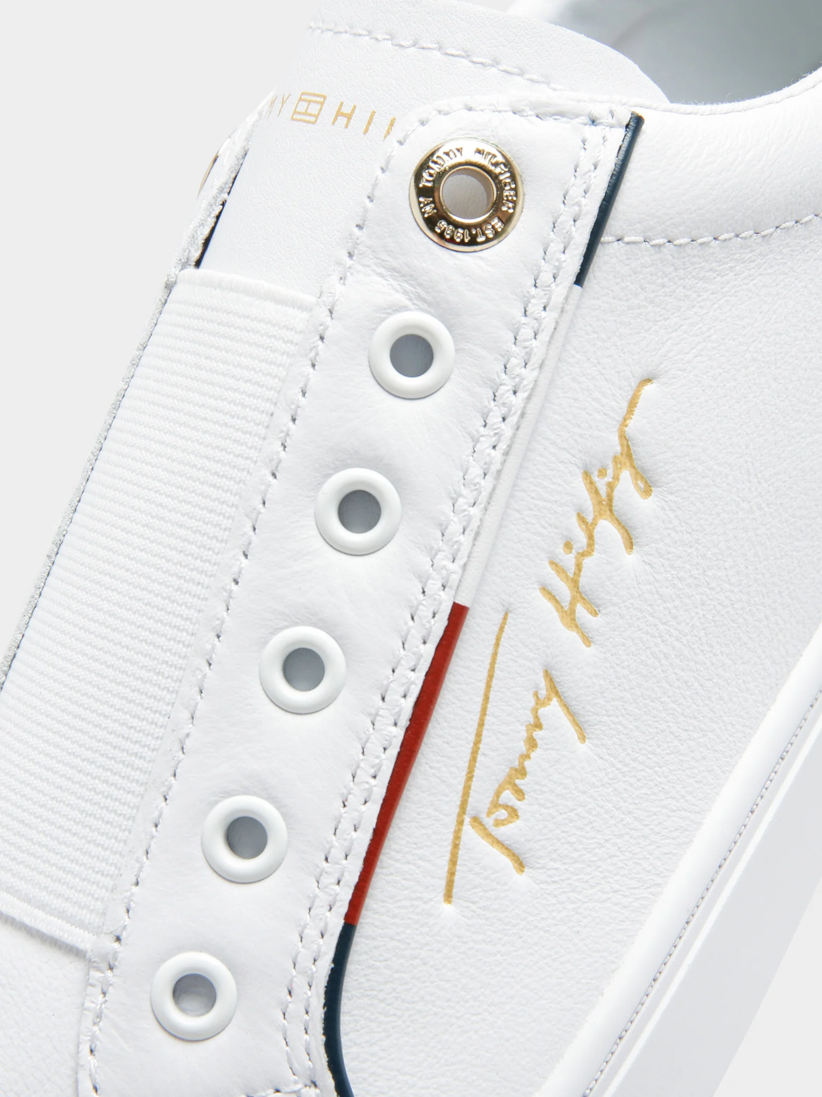 Womens Signature Logo Leather Sneakers - Image 4