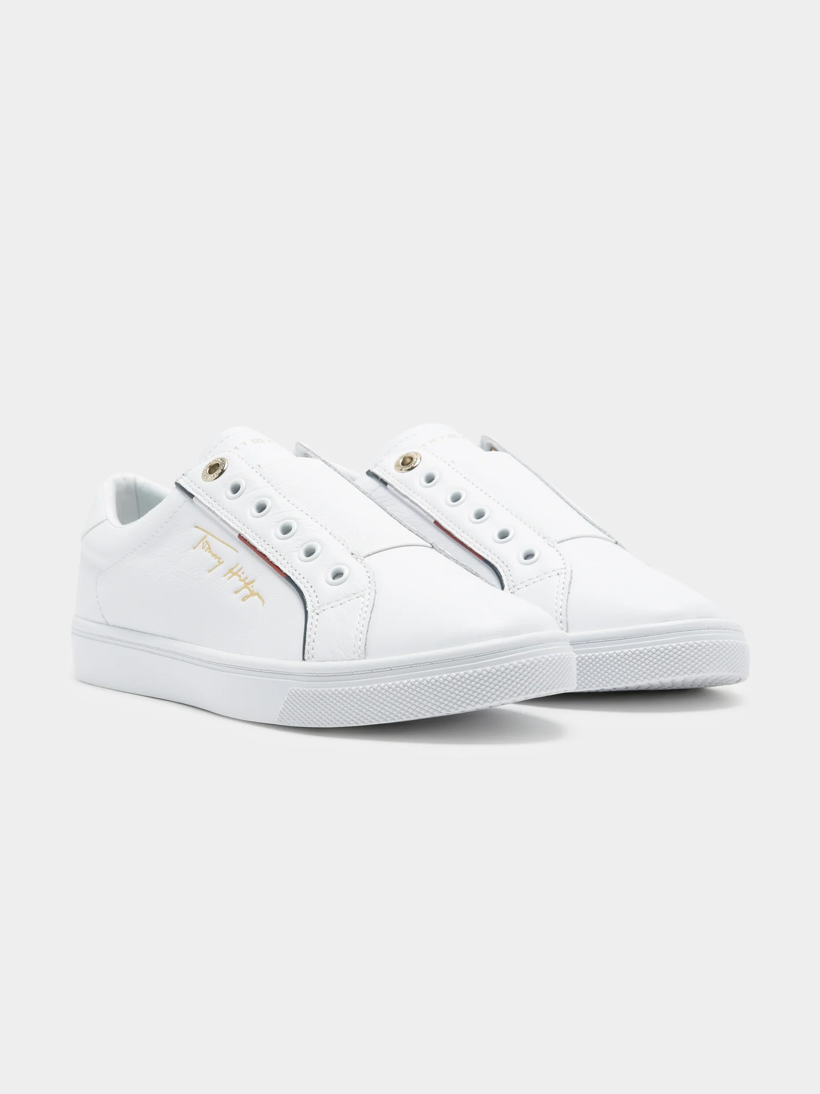 Womens Signature Logo Leather Sneakers - Image 6