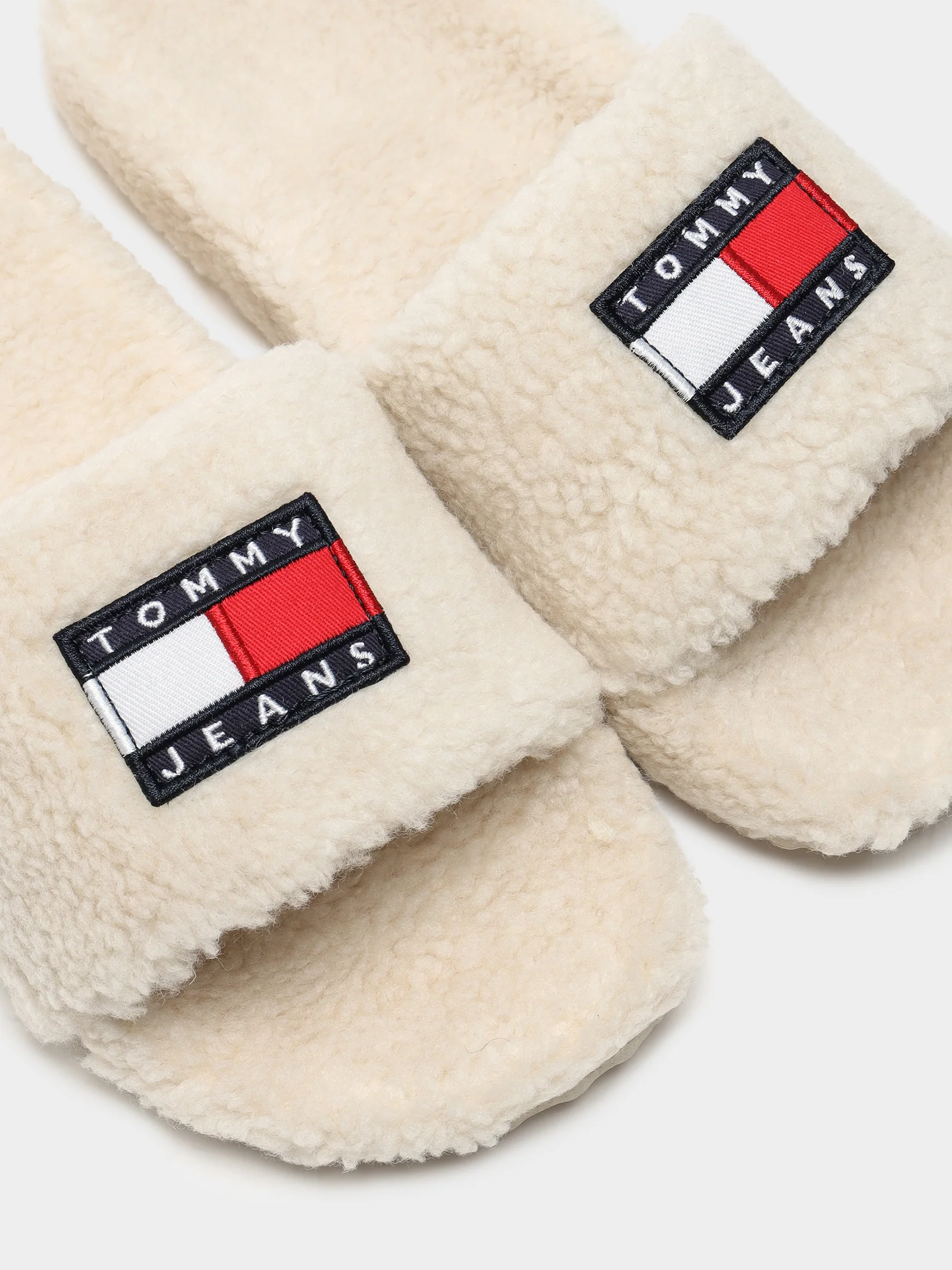 Womens Tommy Jeans Flag Sherpa Slides - Image 3