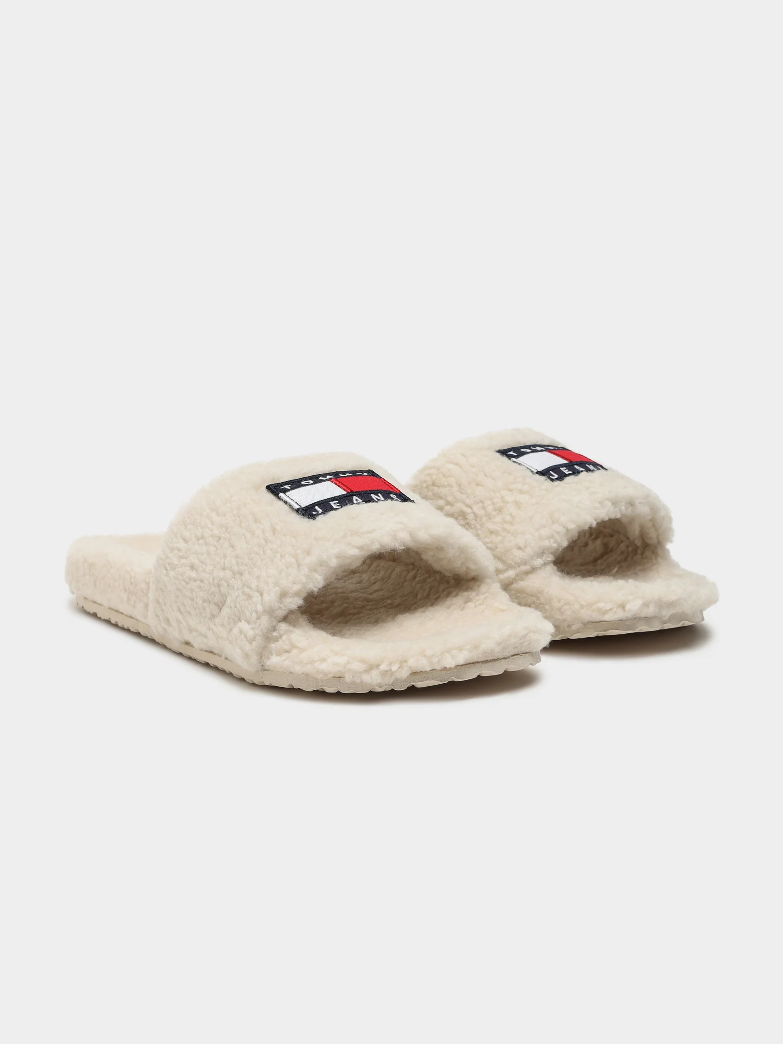 Womens Tommy Jeans Flag Sherpa Slides - Image 6