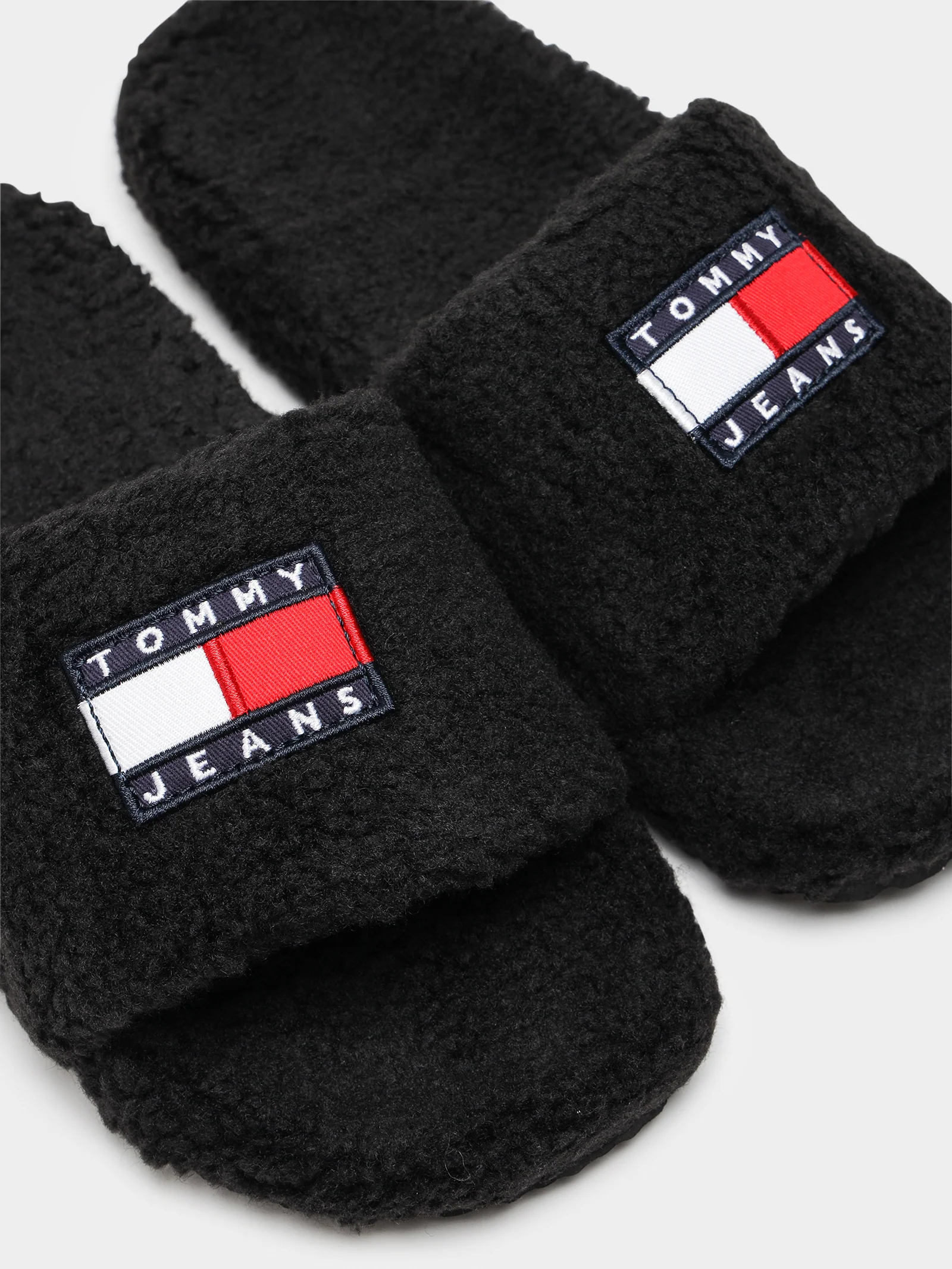 Womens Tommy Jeans Flag Sherpa Slides - Image 3