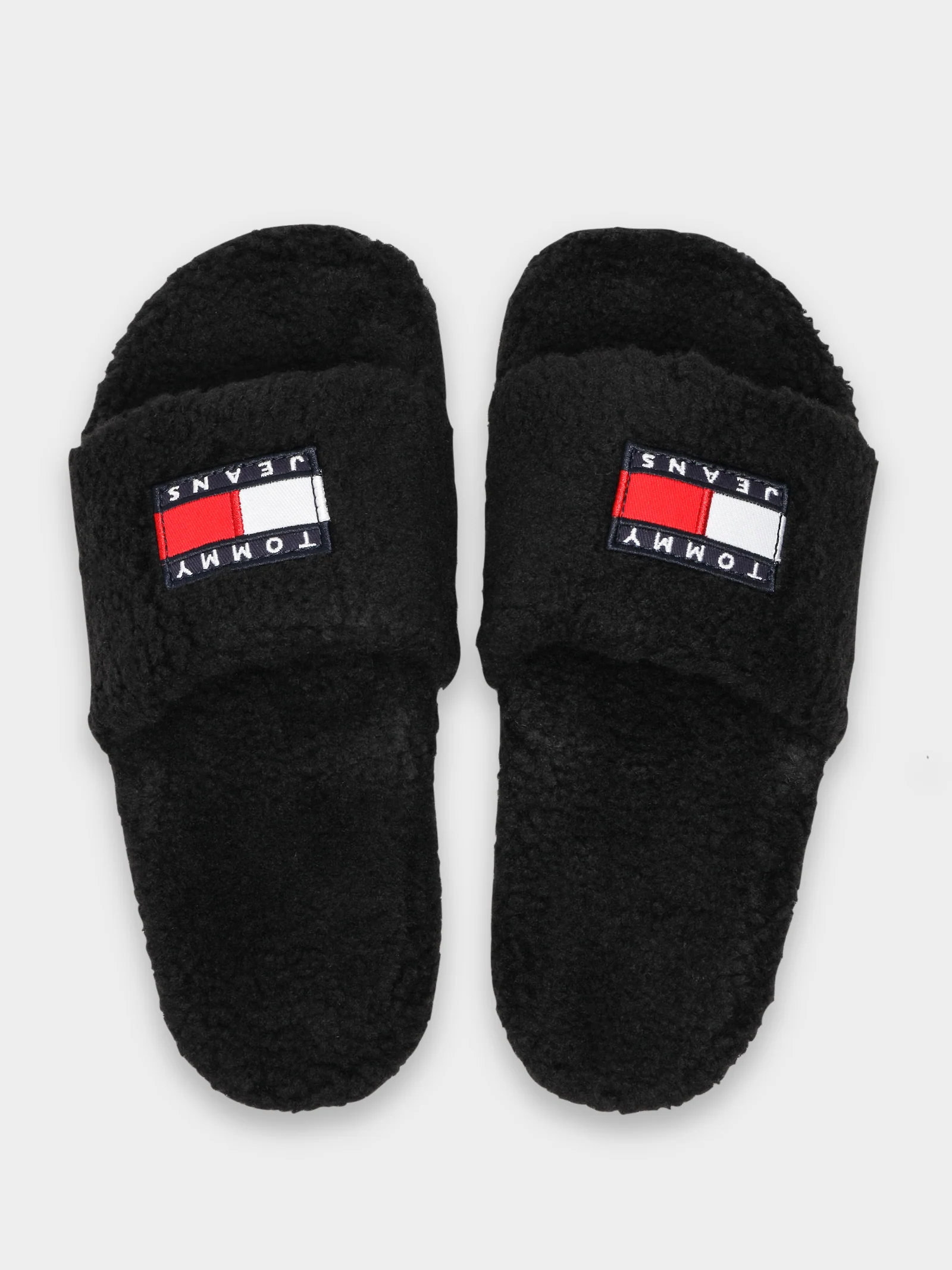 Womens Tommy Jeans Flag Sherpa Slides - Image 4