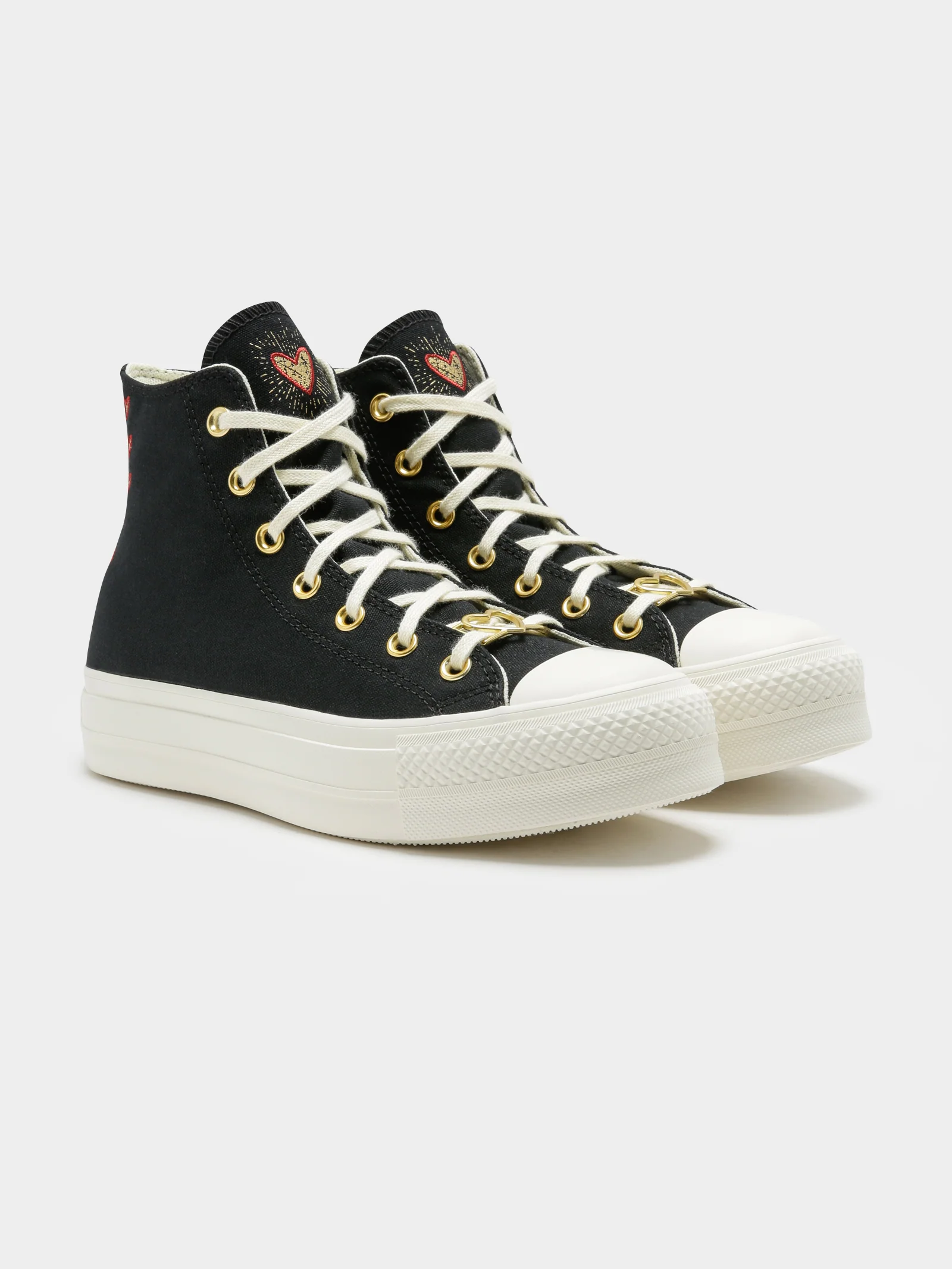 Womens Valentines Day Chuck Taylor All Star Lift High-Top Platform Sneakers - Image 2