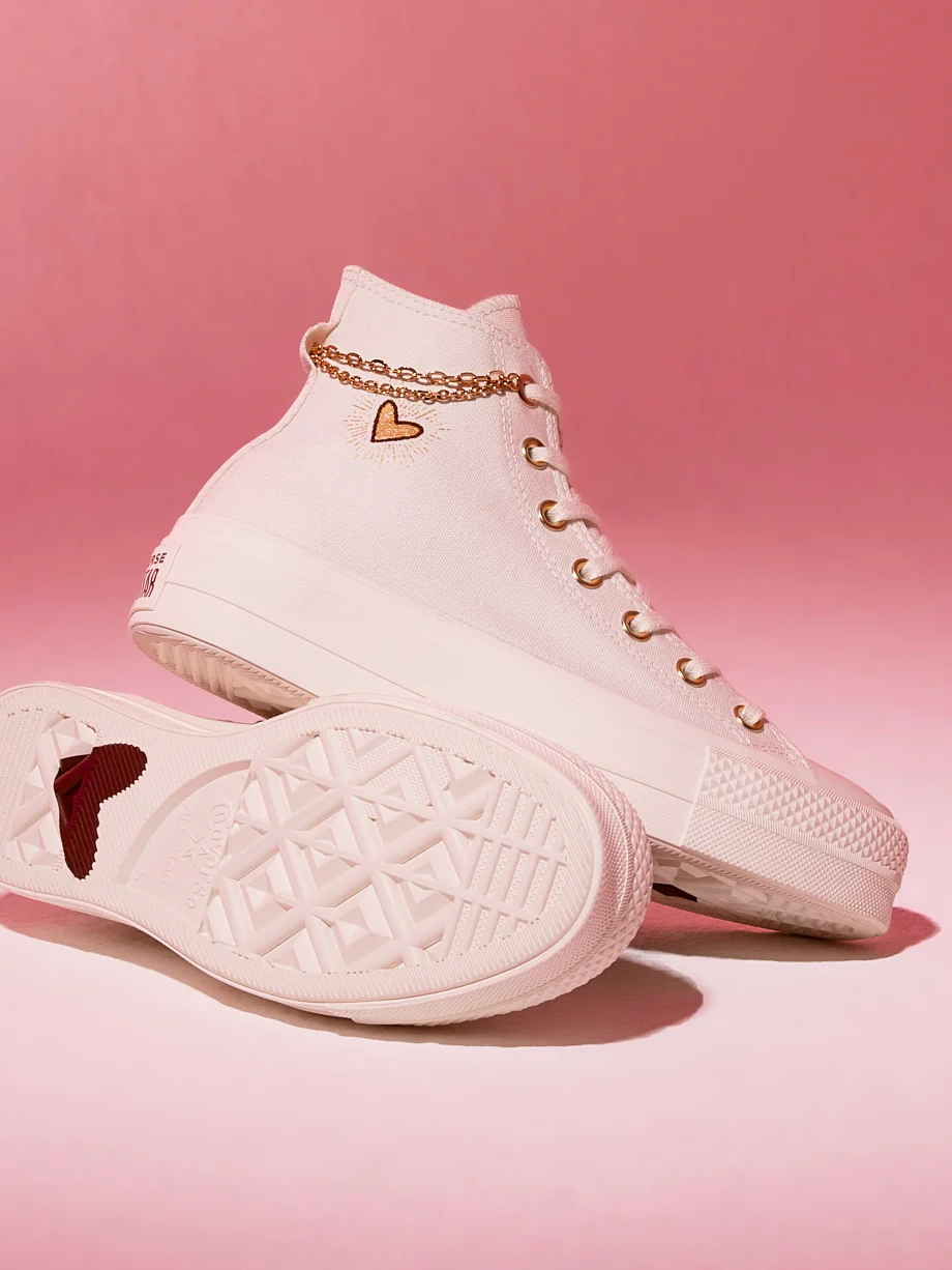 Womens Valentines Day Chuck Taylor All Star Lift High-Top Platform Sneakers - Image 5