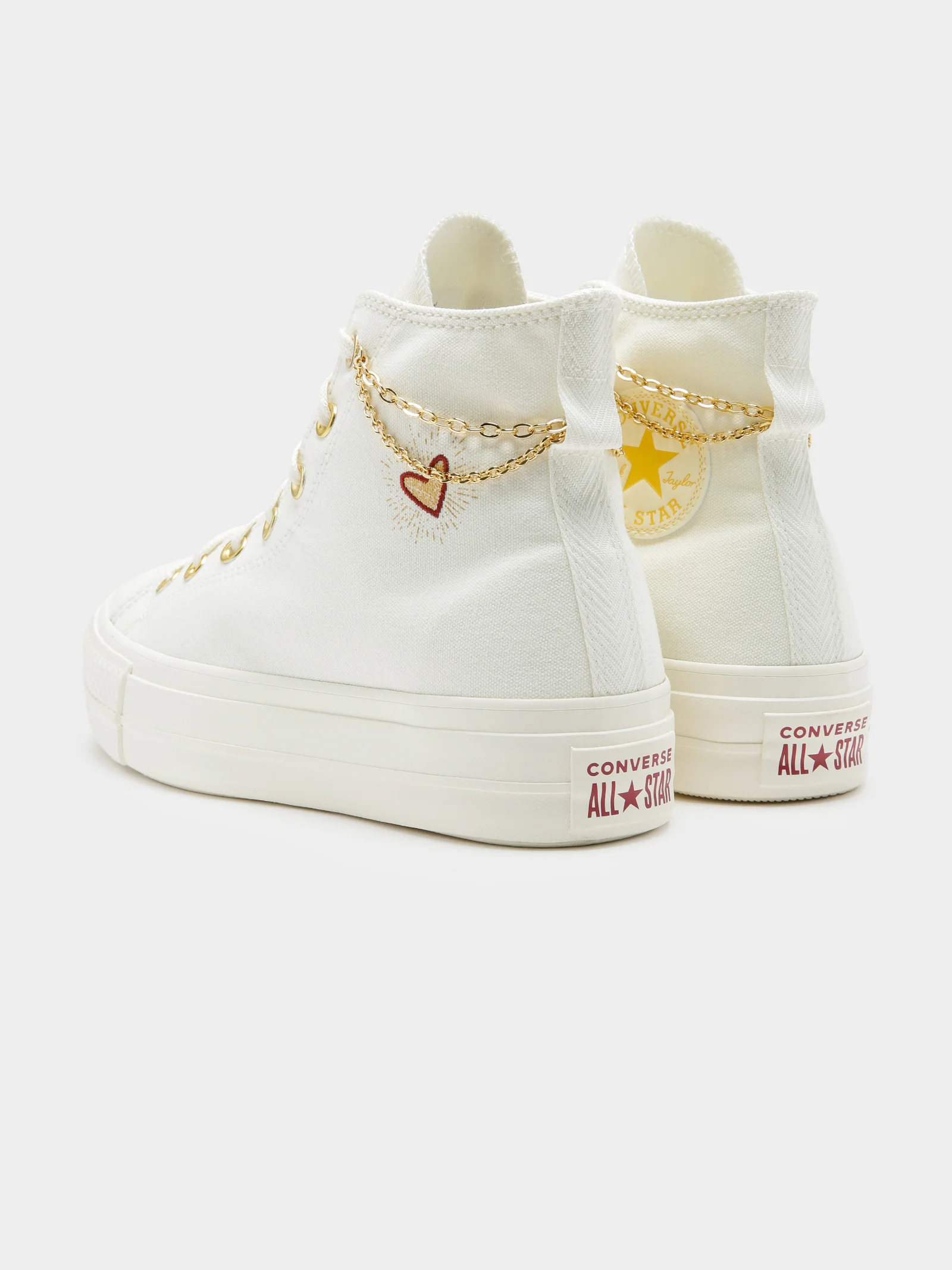 Womens Valentines Day Chuck Taylor All Star Lift High-Top Platform Sneakers - Image 9