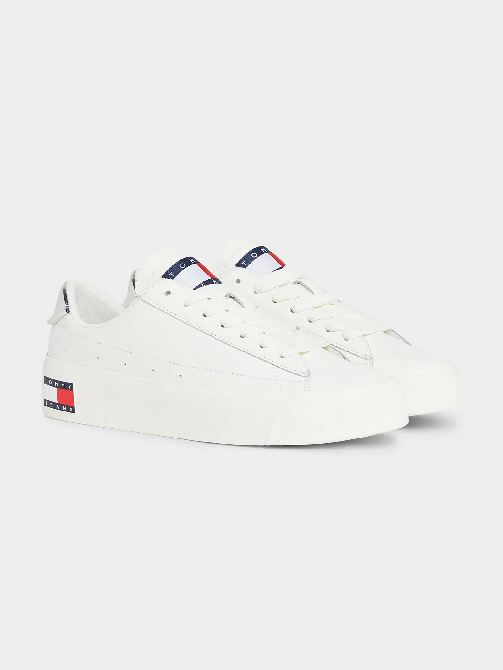 Womens Vulcanised Leather Platform Sneakers - Image 2