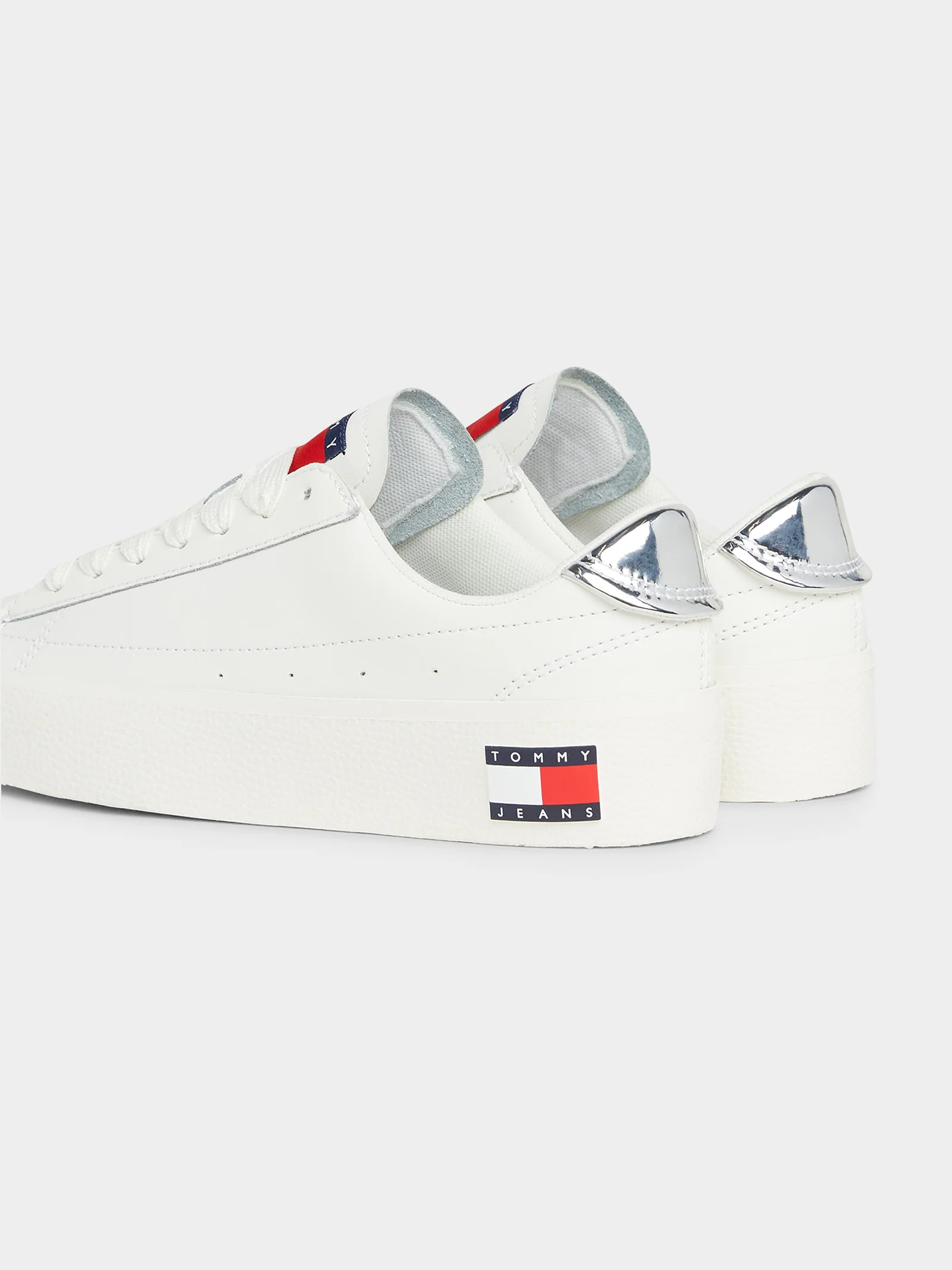 Womens Vulcanised Leather Platform Sneakers - Image 4