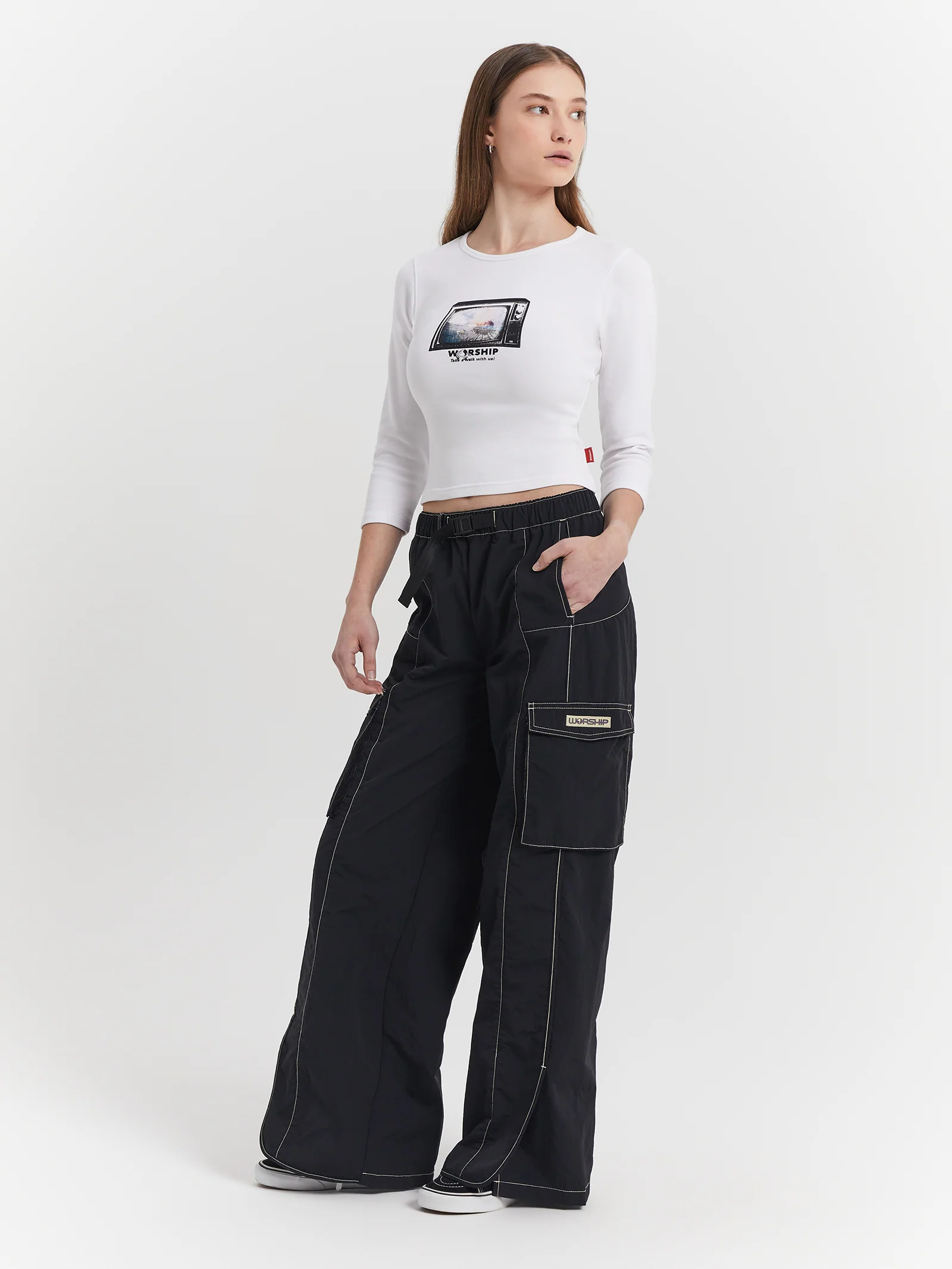 Square Eyes Micro 3/4 Sleeve T-Shirt - Image 2